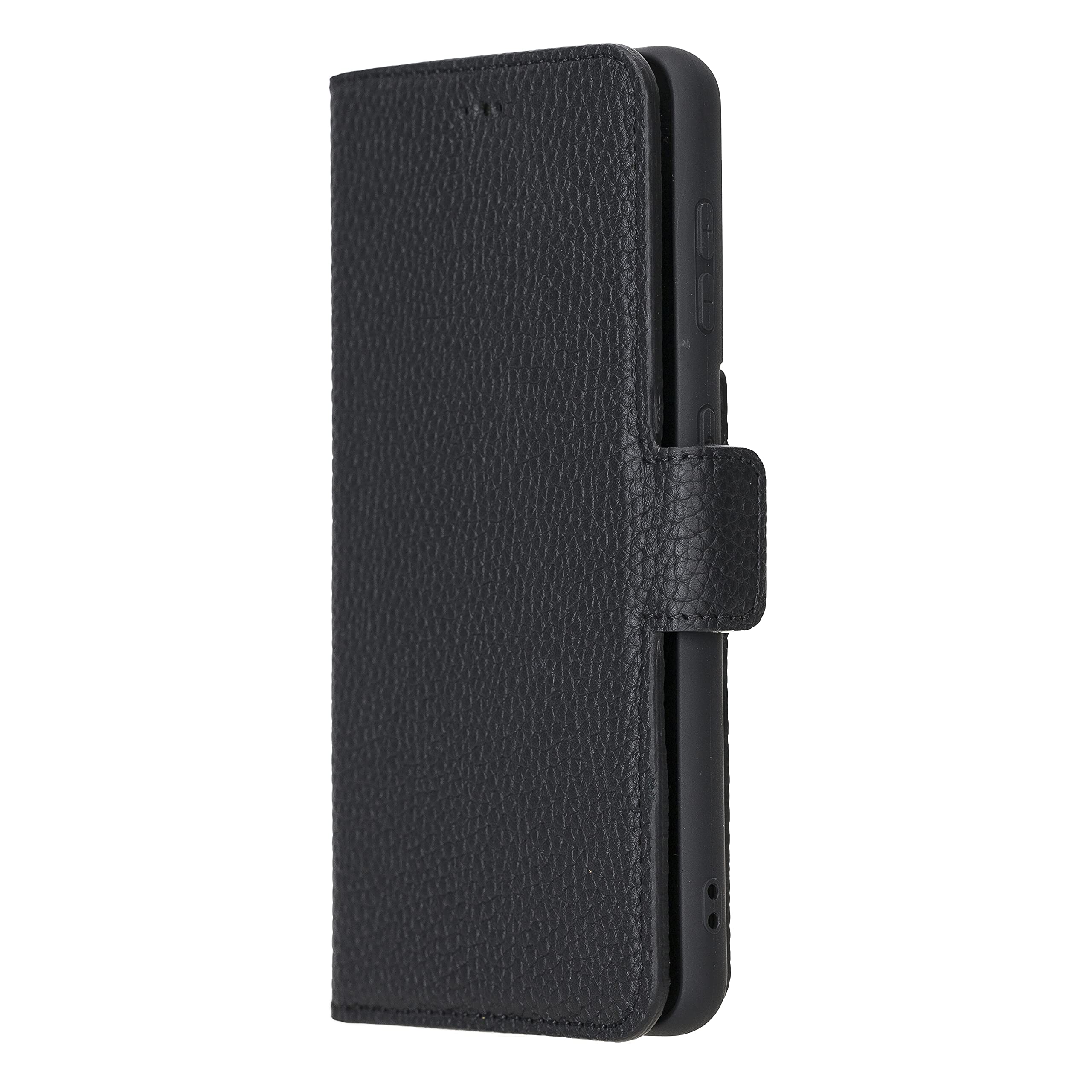Premium Full Grain Leather Samsung Galaxy S21 Wallet Case - Magnetic Flip Cover with Card Holder & Kickstand | Slim Protective Folio Phone Case for Daily Use, Travel & Business (Floater Black)
