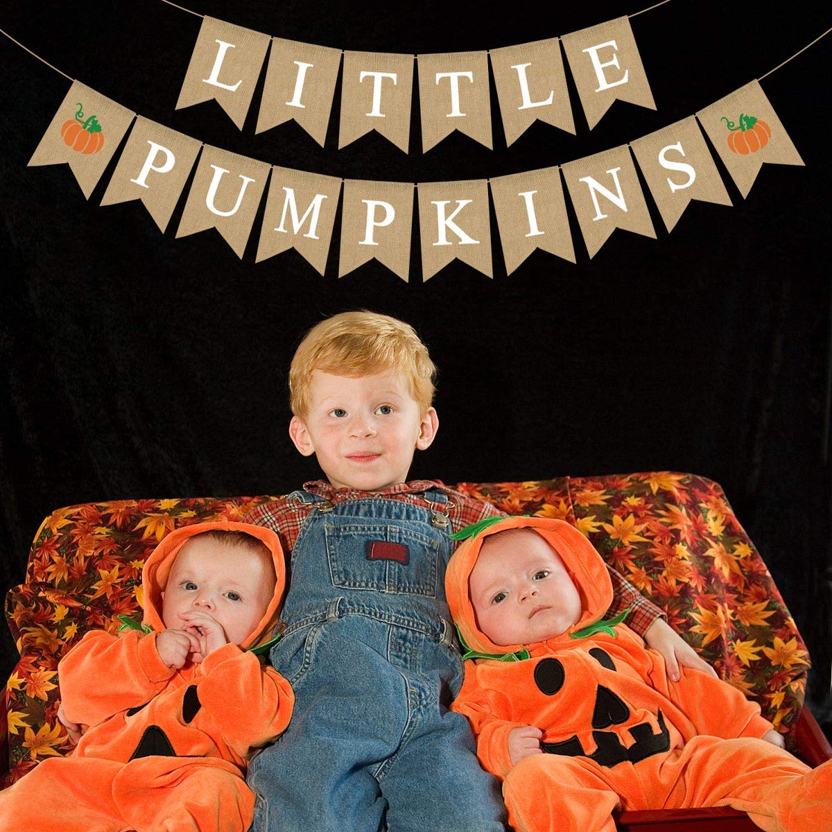 Natural Jute Burlap Pumpkin Banner - Fall Harvest Decor for Baby Shower, Gender Reveal Party, Thanksgiving & Autumn Home Decoration