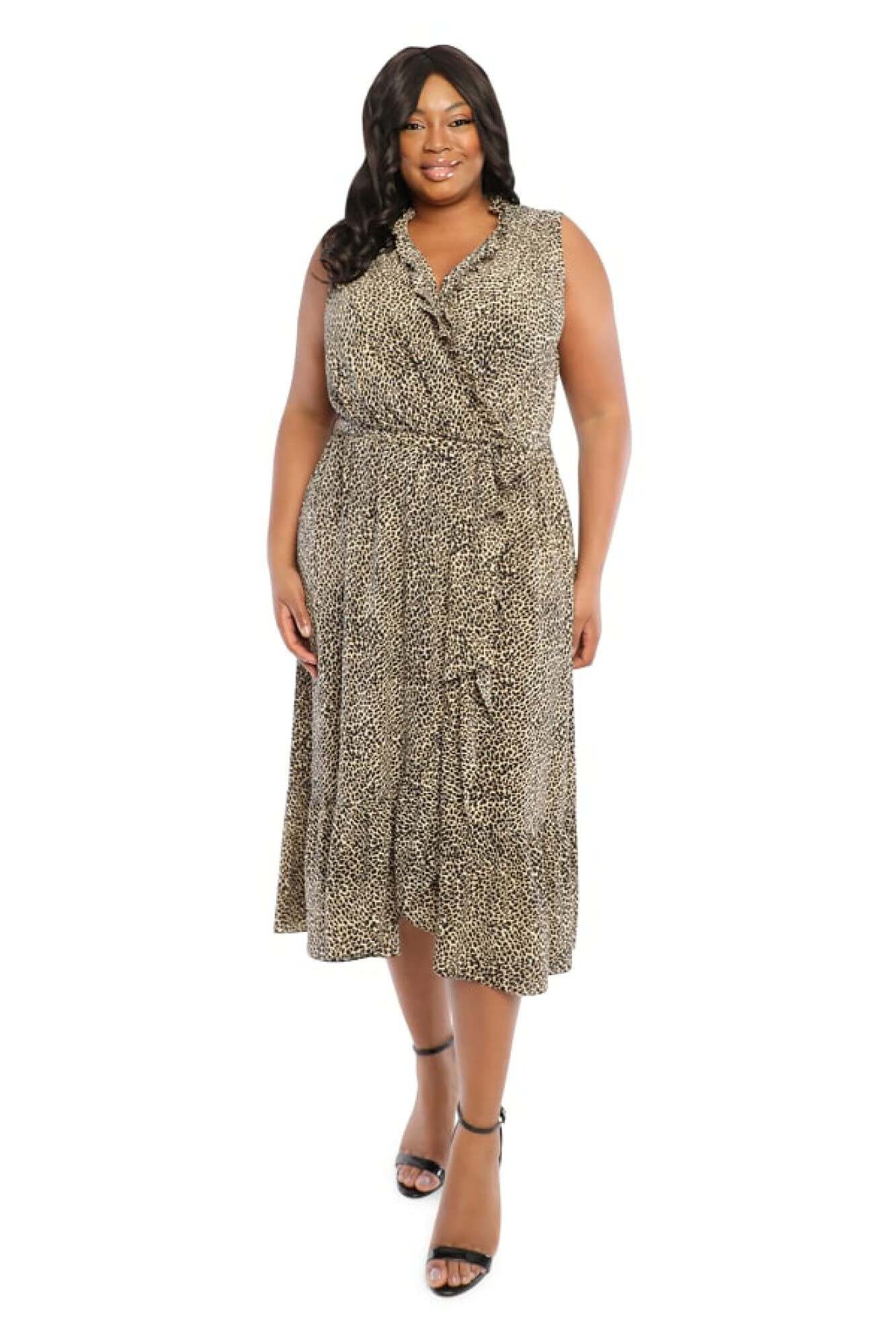 Women's Plus Size Animal Wrap Dress - Stylish & Comfortable for Work & Parties
