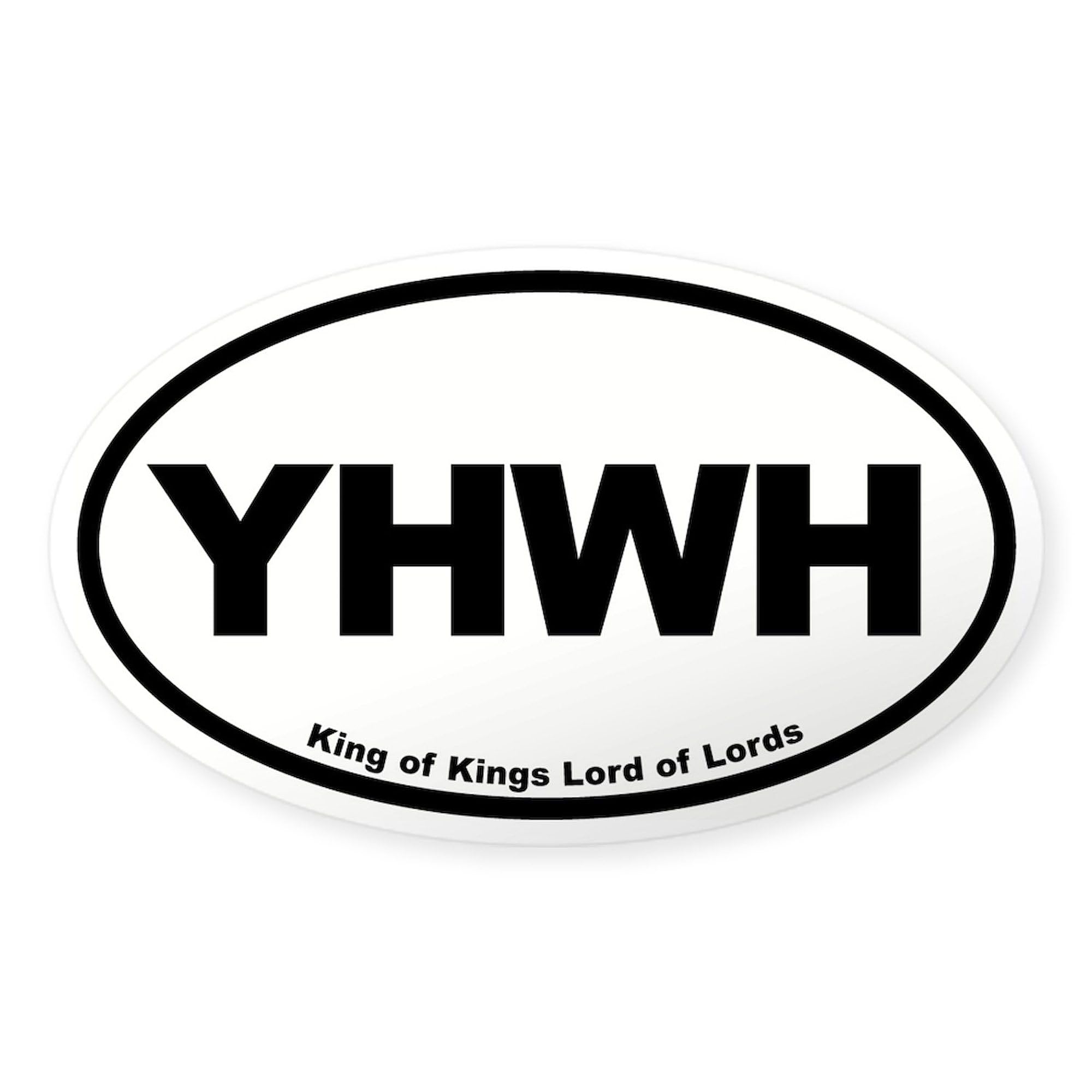 YHWH Oval Car Bumper Sticker - Religious Decal for Vehicles