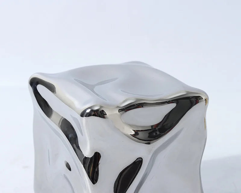 Elegant Draped Cube Ornament - Modern Home Decor for Christmas Tree, Holiday Party & Wedding Centerpiece Decoration