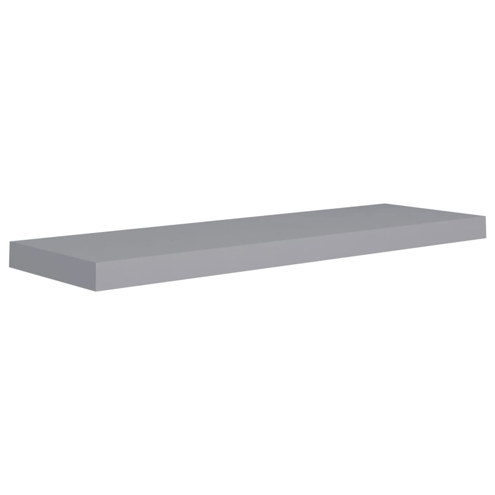 Floating Wall Shelf Set of 2 - Modern Gray MDF Wall Mounted Shelves 31.5x9.3x1.5 Inches for Bedroom, Living Room, Bathroom Decor - Perfect for Displaying Books, Plants, Photos and Home Decor