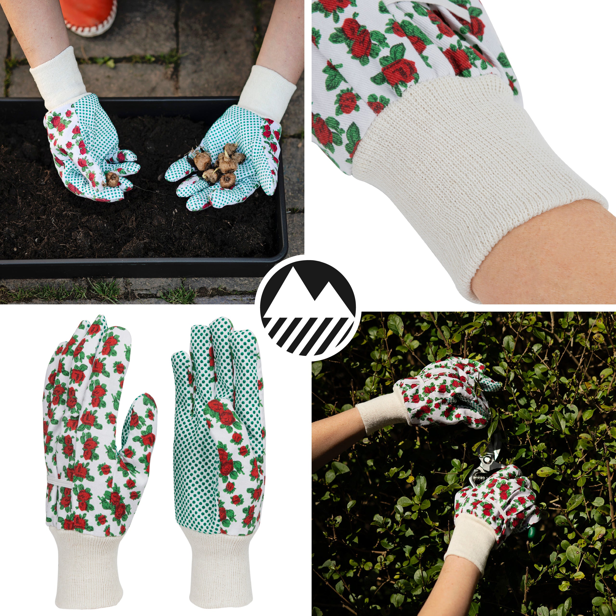 Ellonby Cotton Gardening Gloves - Breathable & Durable Work Gloves for Planting, Weeding & Outdoor Use - Perfect for Gardeners, Farmers & Landscaping
