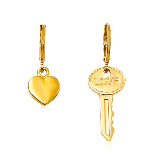 Gold Heart Lock Key