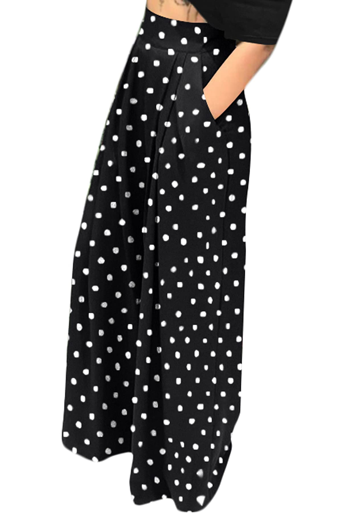 TCREMISA Women's High Waist Palazzo Pants - Casual Wide Leg Loose Trousers with Pockets | Comfortable Stretchy Lounge Pants for Work, Travel & Everyday Wear