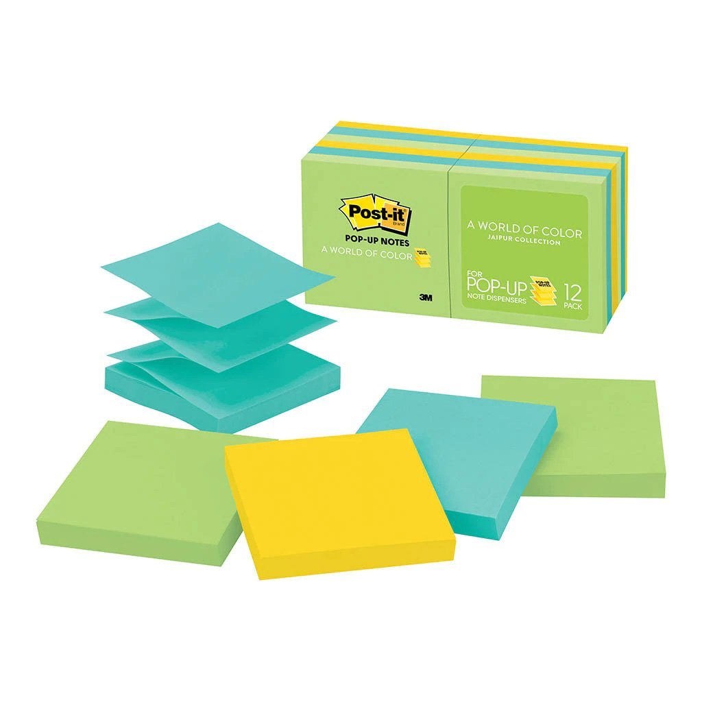 3M Sticky Pop-Up Post-It Note Refill, 76mm x 76mm, 12-Pack (R330 AU) - Perfect for Office, School & Home Organization