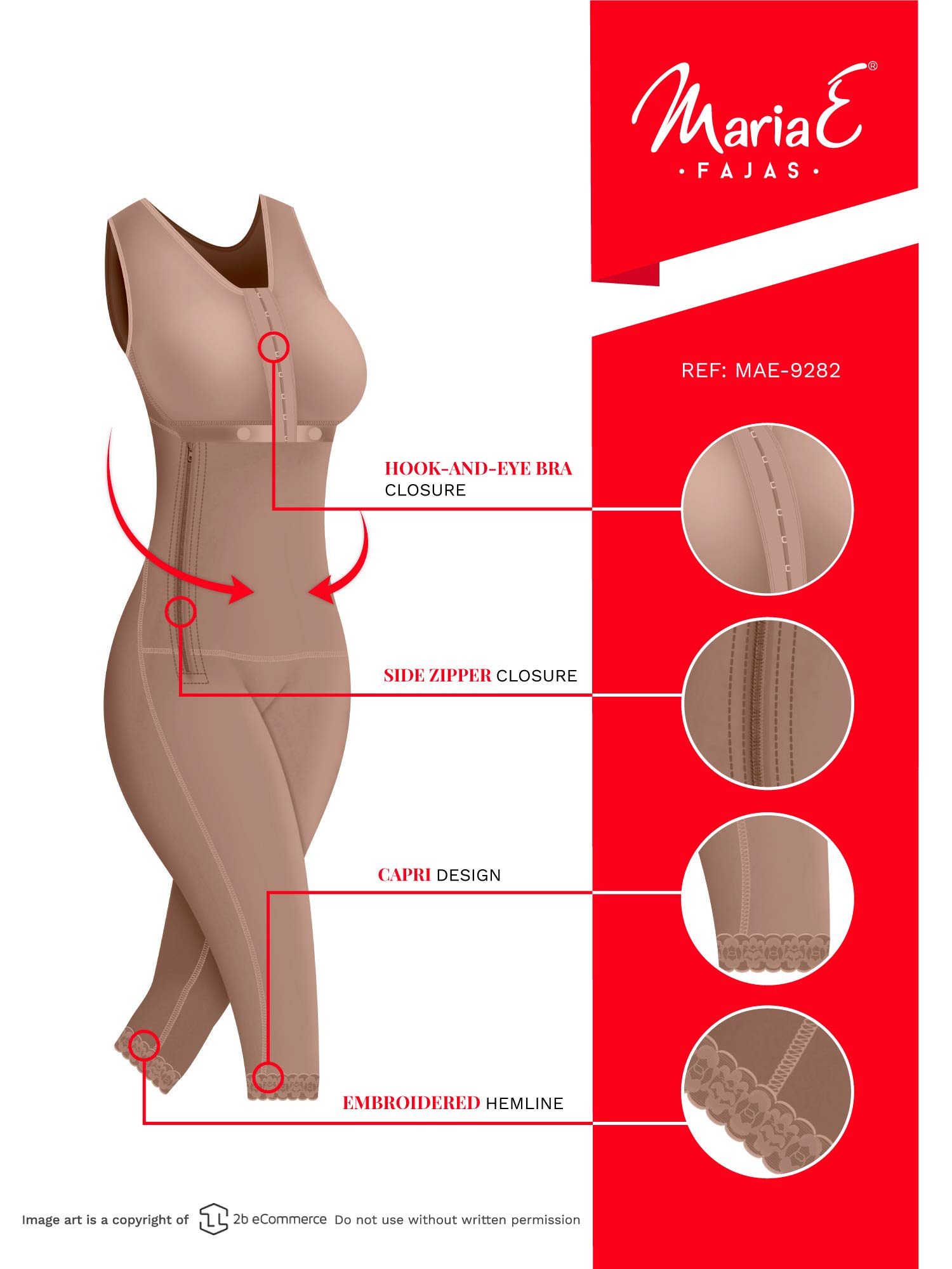 MARIAE 9282 Post Surgery Firm Shapewear with Bra | Colombian Slimming Girdle for Tummy Control & Body Shaping - Perfect for Recovery After Liposuction, C-Section or Tummy Tuck