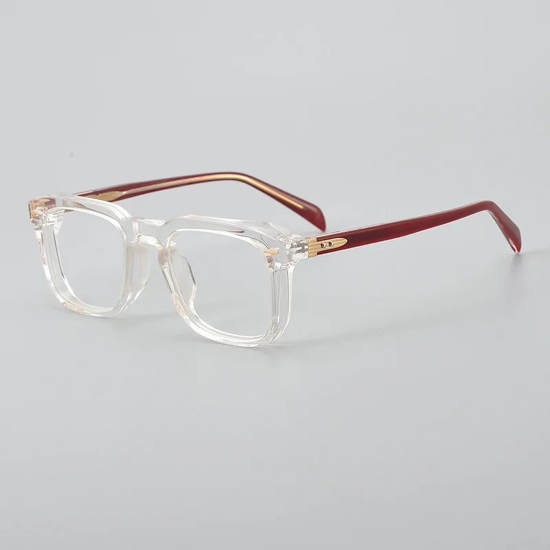 Stylish Unisex Black Acetate Square Frame Eyeglasses D002 - Perfect for Work, Reading & Fashion Accessories