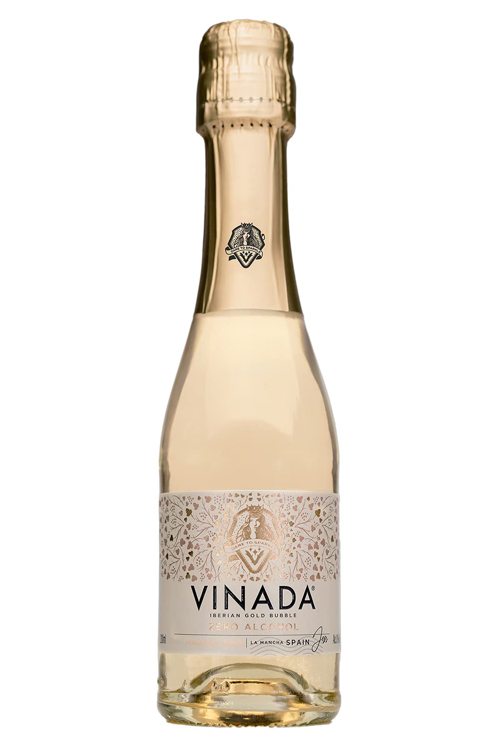 VINADA Alcohol-Free Sparkling Wine Variety Pack - Crispy Chardonnay, Gold & Rosé - 24 Mini 200ml Glass Bottles - Perfect for Parties, Gifts & Sober Celebrations
