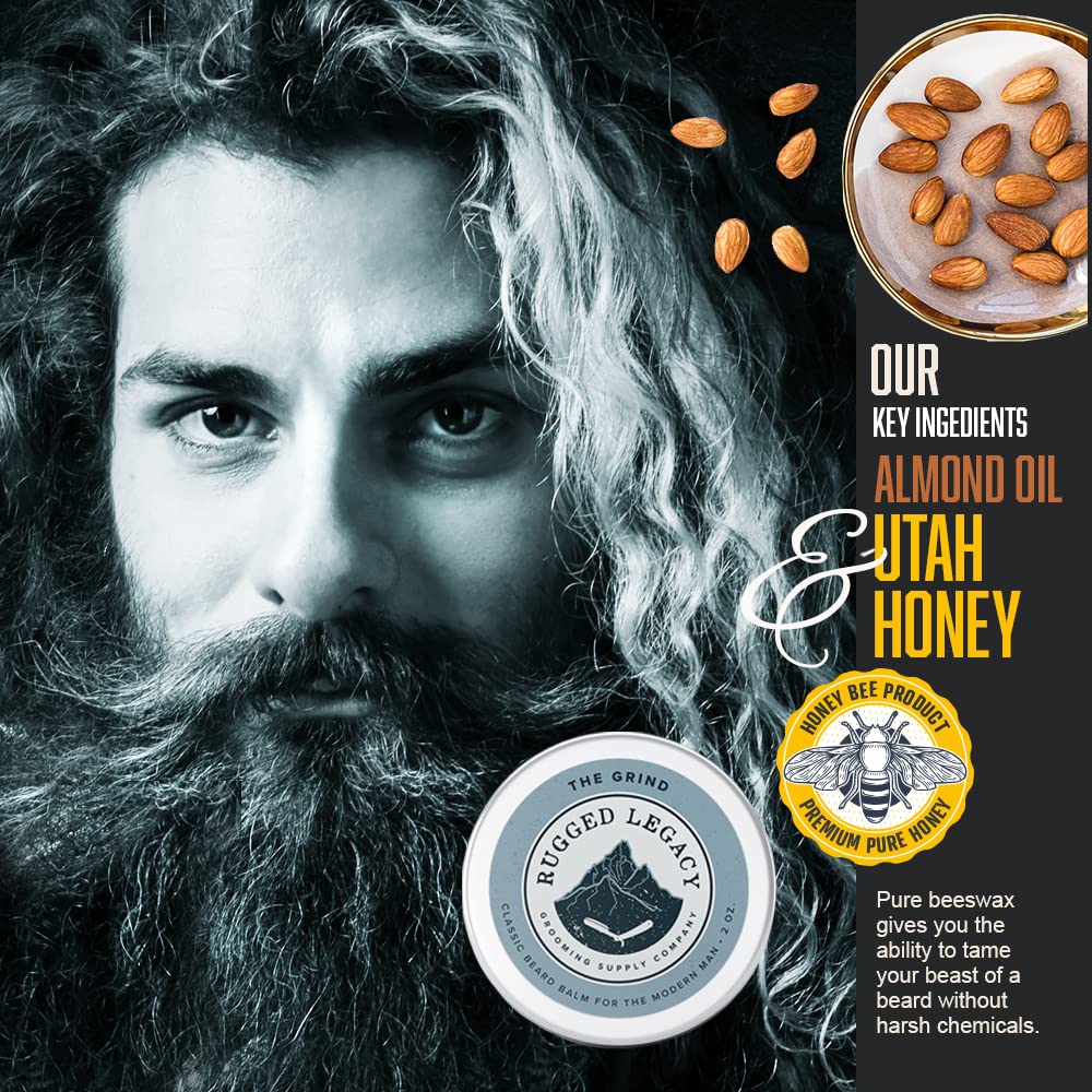 Premium Beard Balm for Men - 2oz Scented Beard Conditioner with Coffee & Bergamot | Natural Oils for Soft, Healthy Facial Hair | Great for Daily Grooming, Styling & Moisturizing | Perfect for Work, Dates & Outdoor Activities