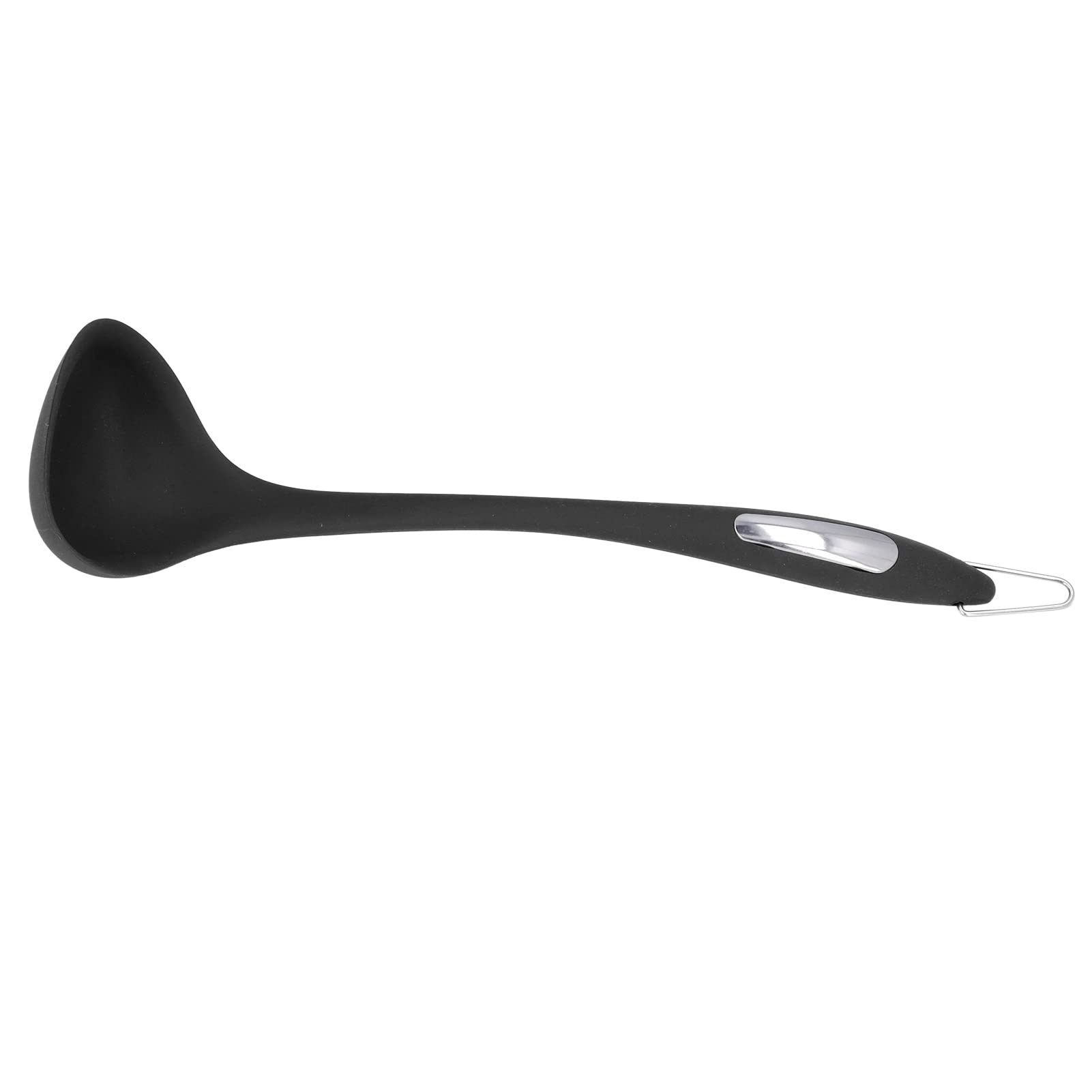 Annad Spoon Kitchen Utensils - Easy Control Healthy Soft Mute Soup Spoon, Space-Saving Silica Gel Design for Family Kitchen & Dining Room, Perfect for Everyday Meals and Entertaining, Black