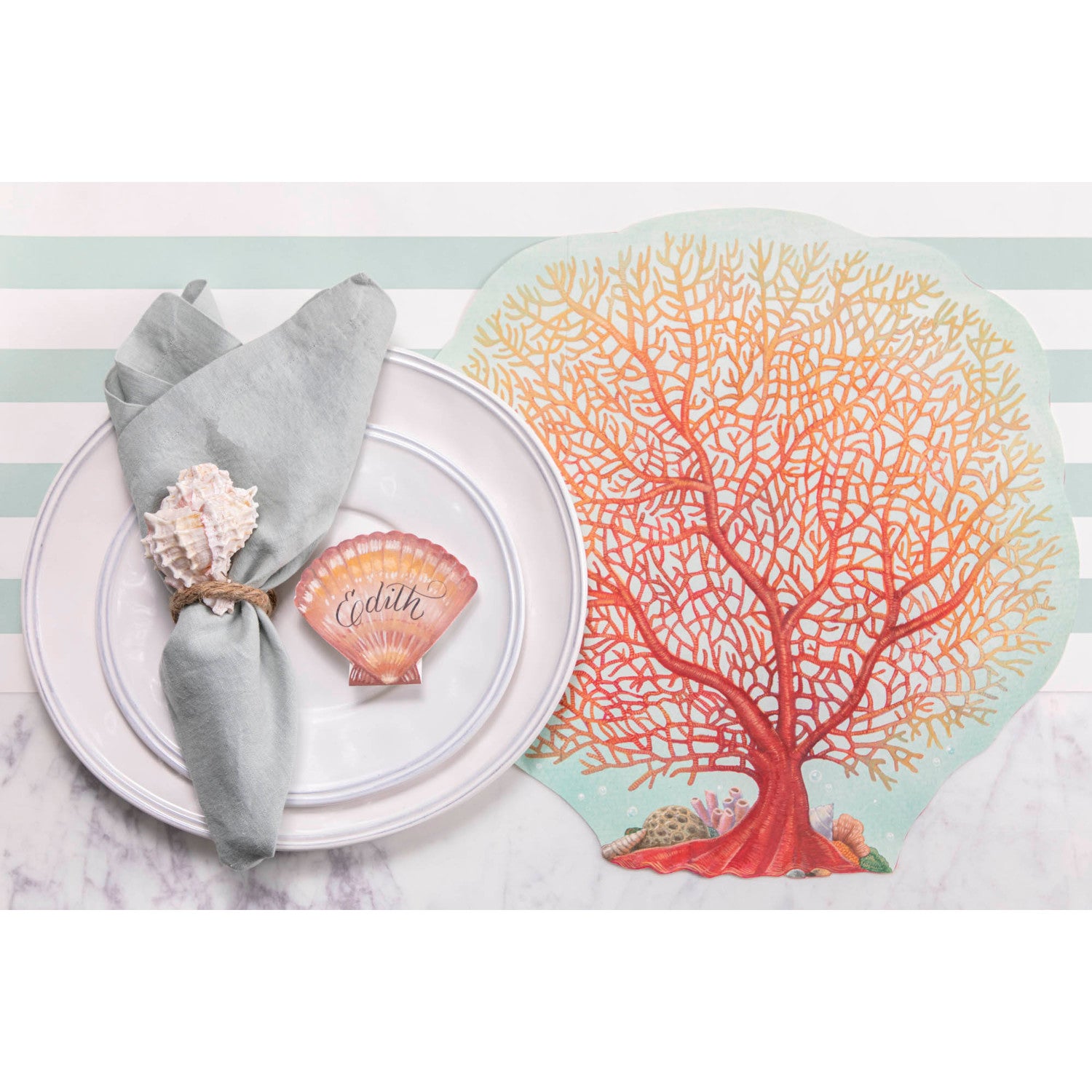 Eco-Friendly Coral Die-Cut Placemat for Dining Table – Waterproof & Non-Slip Kitchen Decor for Home, Restaurant, and Party Use