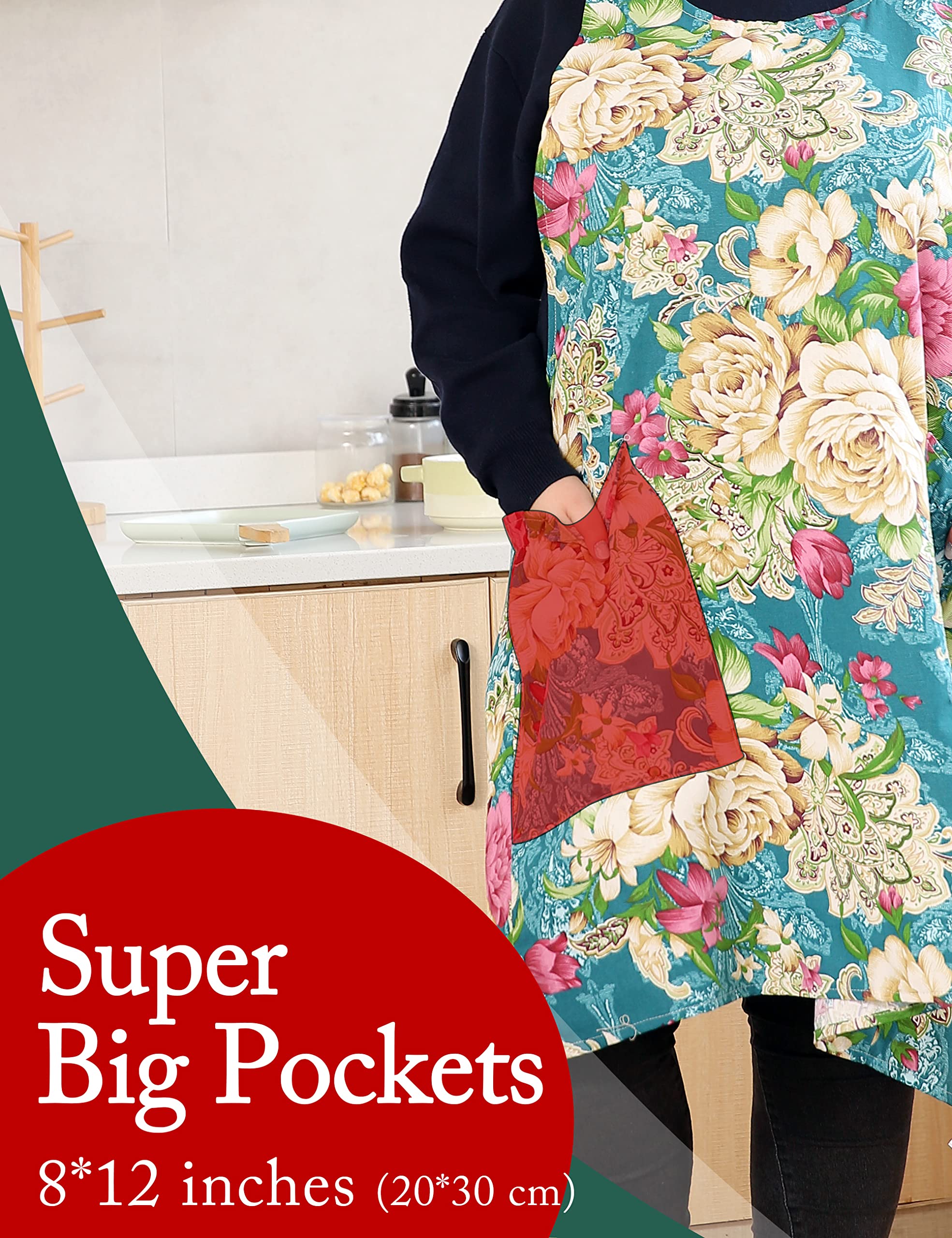 APRONNER Plus Size Aprons for Women - Extra Large Cotton Linen Kitchen Apron with Pockets for Baking, Cooking & Grilling - Perfect for Chefs, Bakers & BBQ Enthusiasts