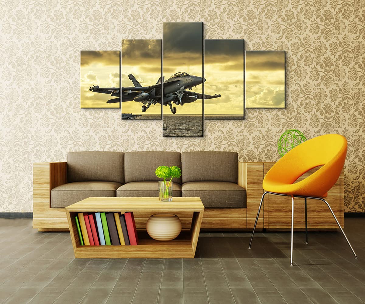 YOUHONG 5-Piece F-4 Phantom II Fighter Jet Wall Art Set - 70''W x 40''H Aviation Military Decor Posters for Home, Office & Man Cave - Perfect for Veterans, Pilots & Aviation Enthusiasts