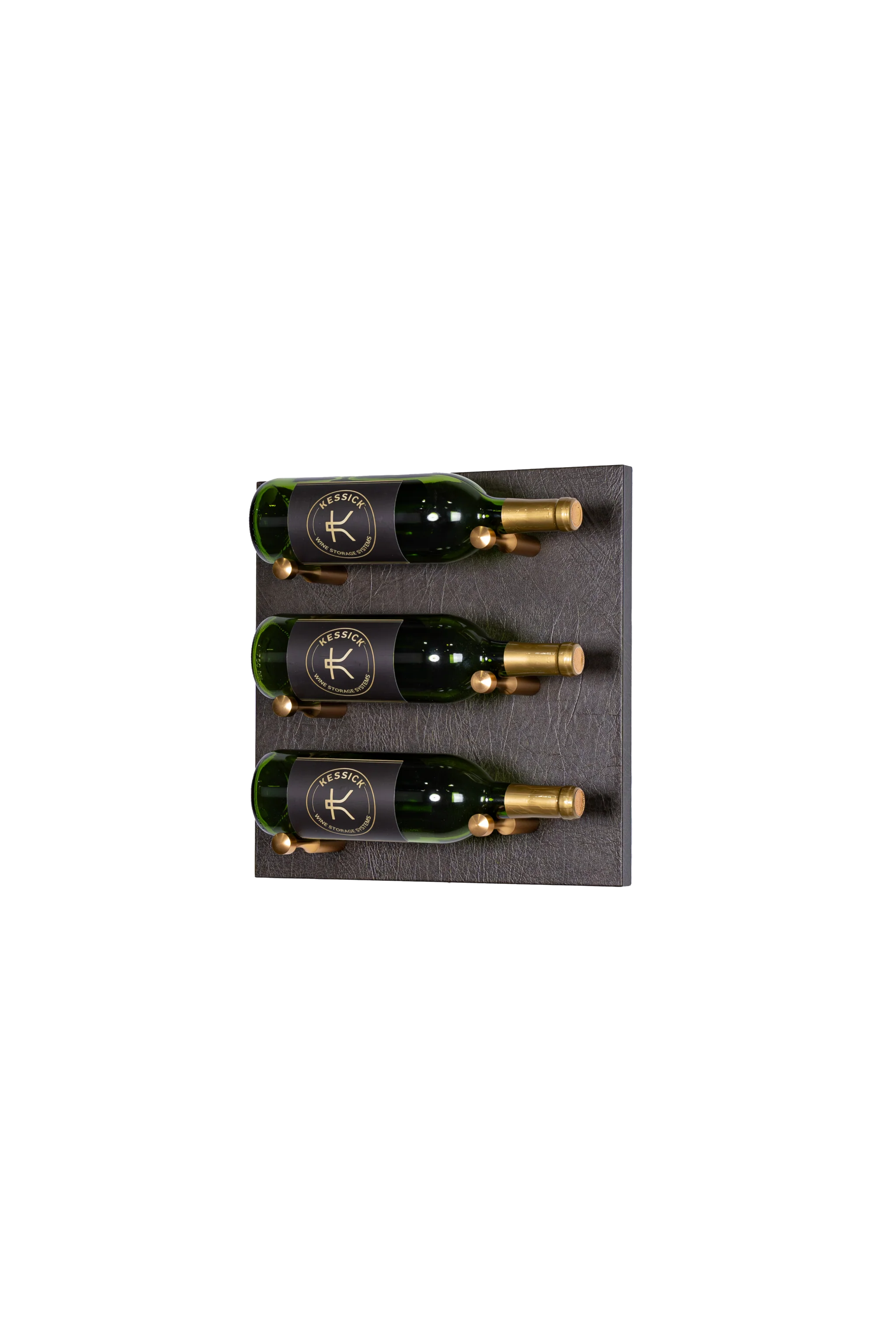 Kessick Wine as Art 14x14 Inch Leather Panel Wine Rack - Elegant Wall Mounted Wine Storage for Home, Office, or Restaurant Decor