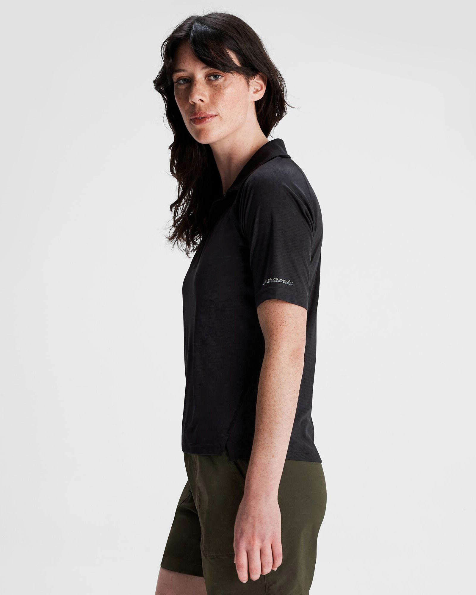 Women's SUN Stopper LT Polo Shirt - UPF 50+ Sun Protection, Moisture-Wicking & Breathable, Black Stingray Color | Perfect for Golf, Tennis & Outdoor Activities