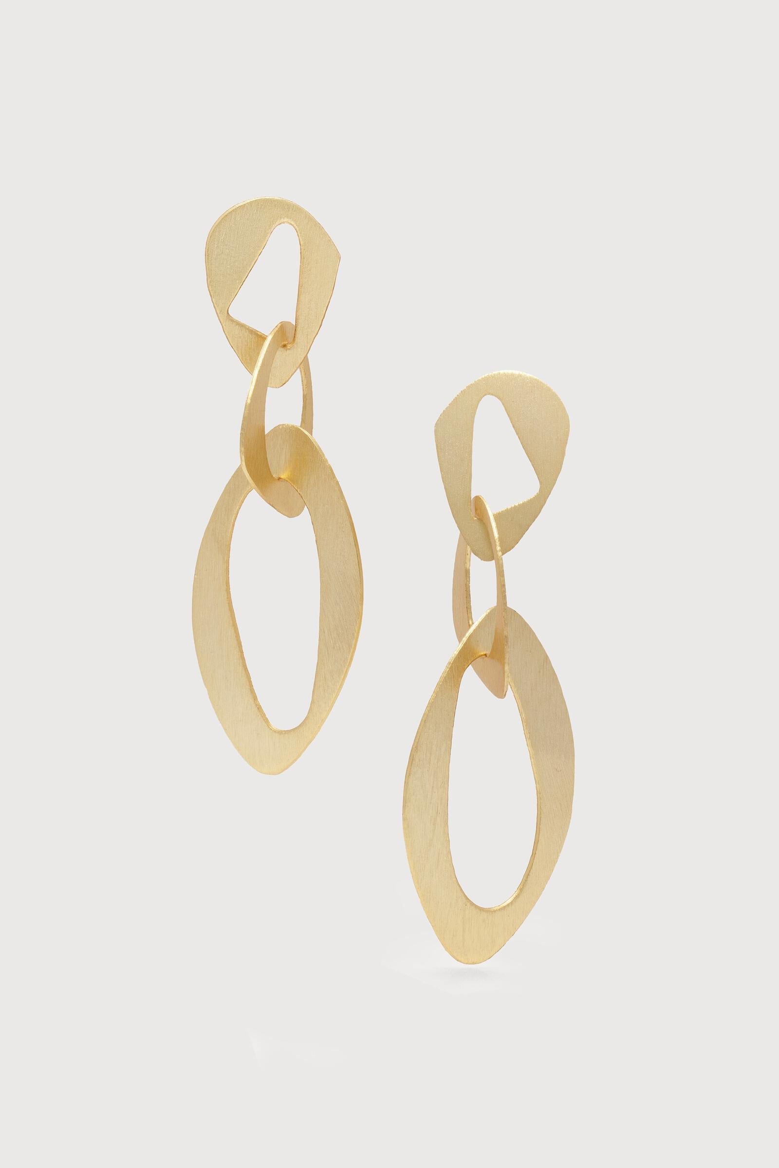 Trendy Triple Oval Abstract Dangle Earrings for Women - Elegant Boho Chic Jewelry for Party, Wedding & Everyday Wear