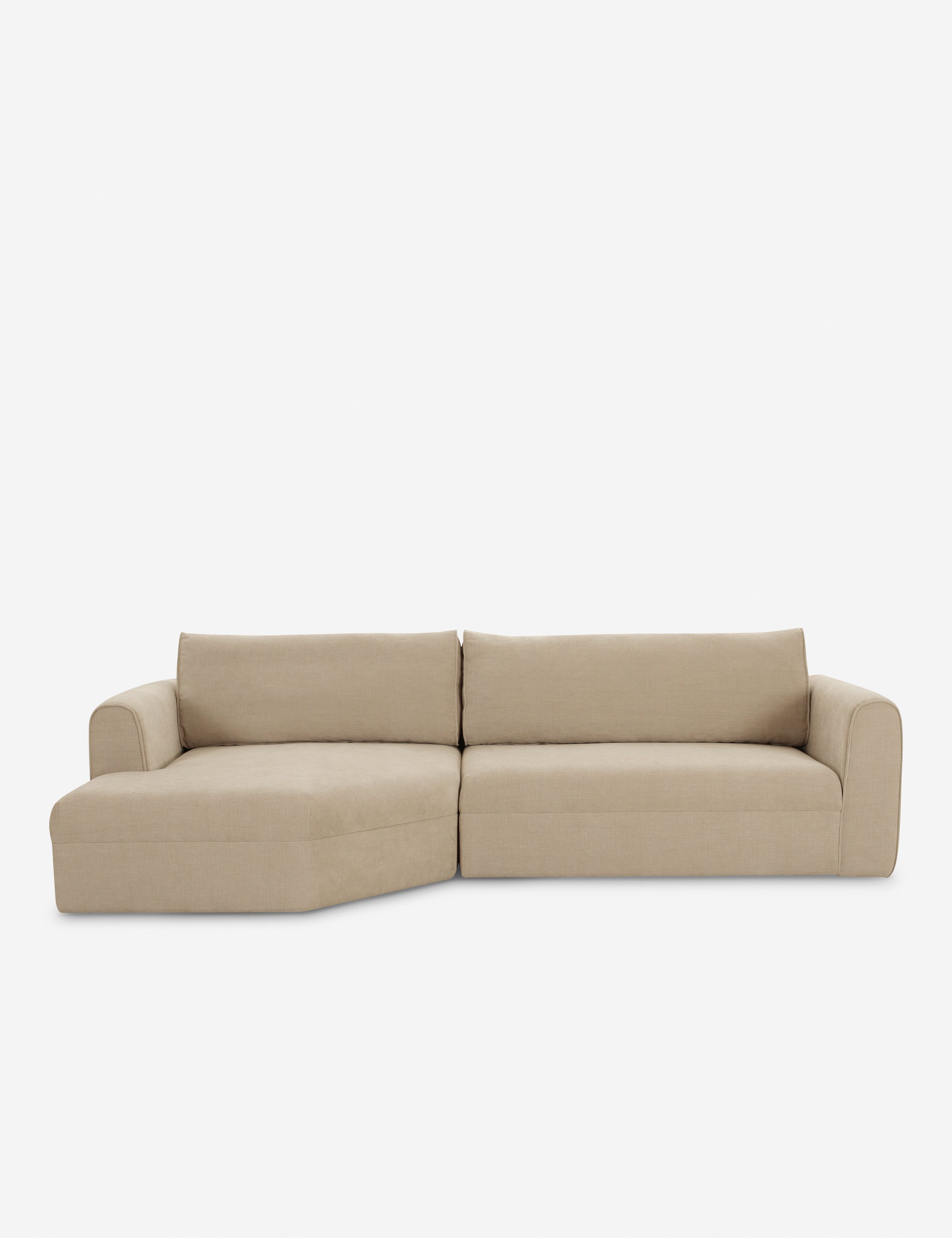 Forsythe Modern Sectional Sofa Set with Reversible Chaise - Comfortable L-Shaped Couch for Living Room, Family Room & Small Spaces - Soft Fabric Upholstery & Sturdy Wooden Frame