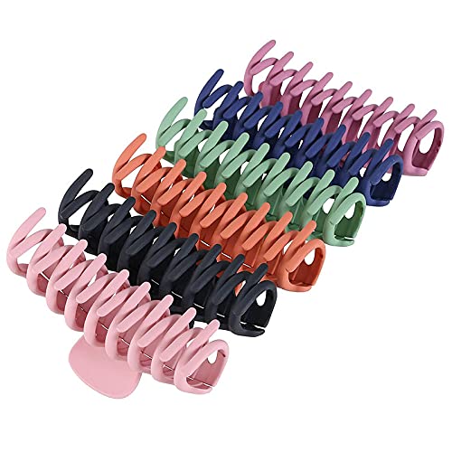 Shidara Matte Hair Claw Clips for Women - 6 Pack Strong Hold Hair Clips for Thick Hair, Fashion Hair Accessories for Girls & Teens - Multi Color Hair Clips for Ponytail, Bun & Updo Hairstyles