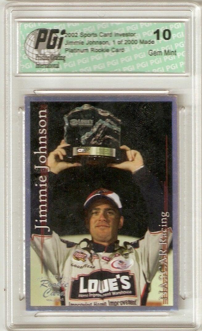 2002 Topps Jimmie Johnson #29 SCI Platinum 1/2000 PGI 10 NASCAR Trading Card - Rare Collectible for Sports Memorabilia Enthusiasts & Racing Fans