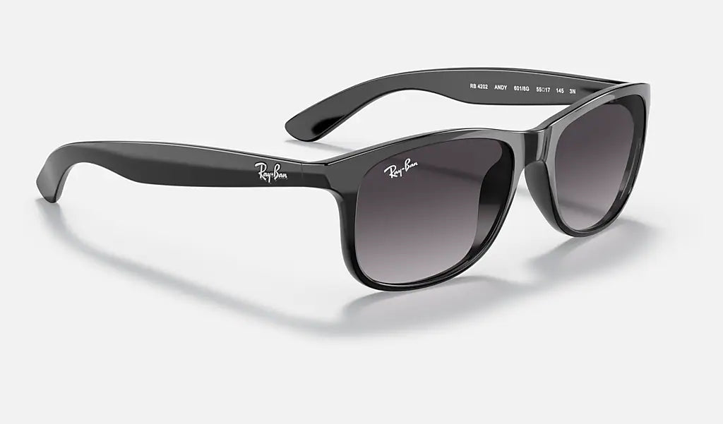 Ray Ban Andy RB4202 55mm Sunglasses - Black/Gray Gradient Polarized Lenses for Men & Women | UV Protection, Classic Aviator Style for Driving, Travel & Outdoor Activities
