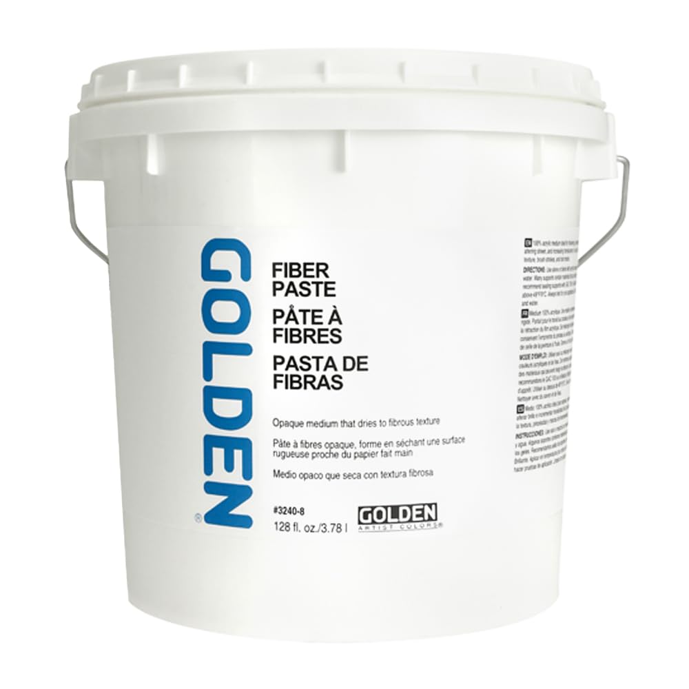 GOLDEN Fiber Paste - 128 fl. oz. Professional Acrylic Paste Medium for Artists | Opaque Texture Enhancer | Perfect for Mixed Media, Collage & Sculpture