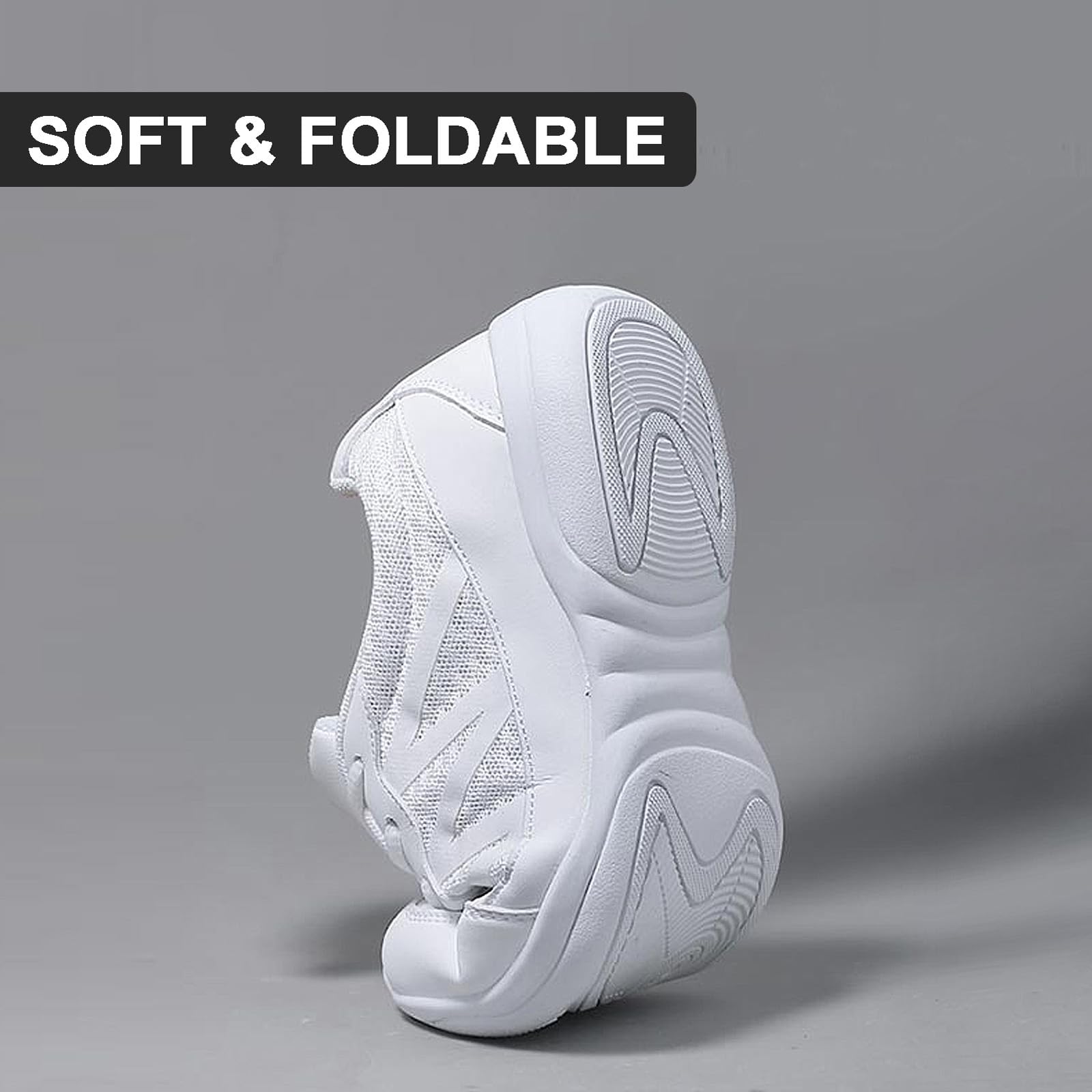 FLIOZY Women's Cheerleading Shoes - White Breathable Lightweight Dance Shoes for Girls, Competition & Athletic Training - Perfect for Cheer Practice, Gym Workouts and Dance Performances