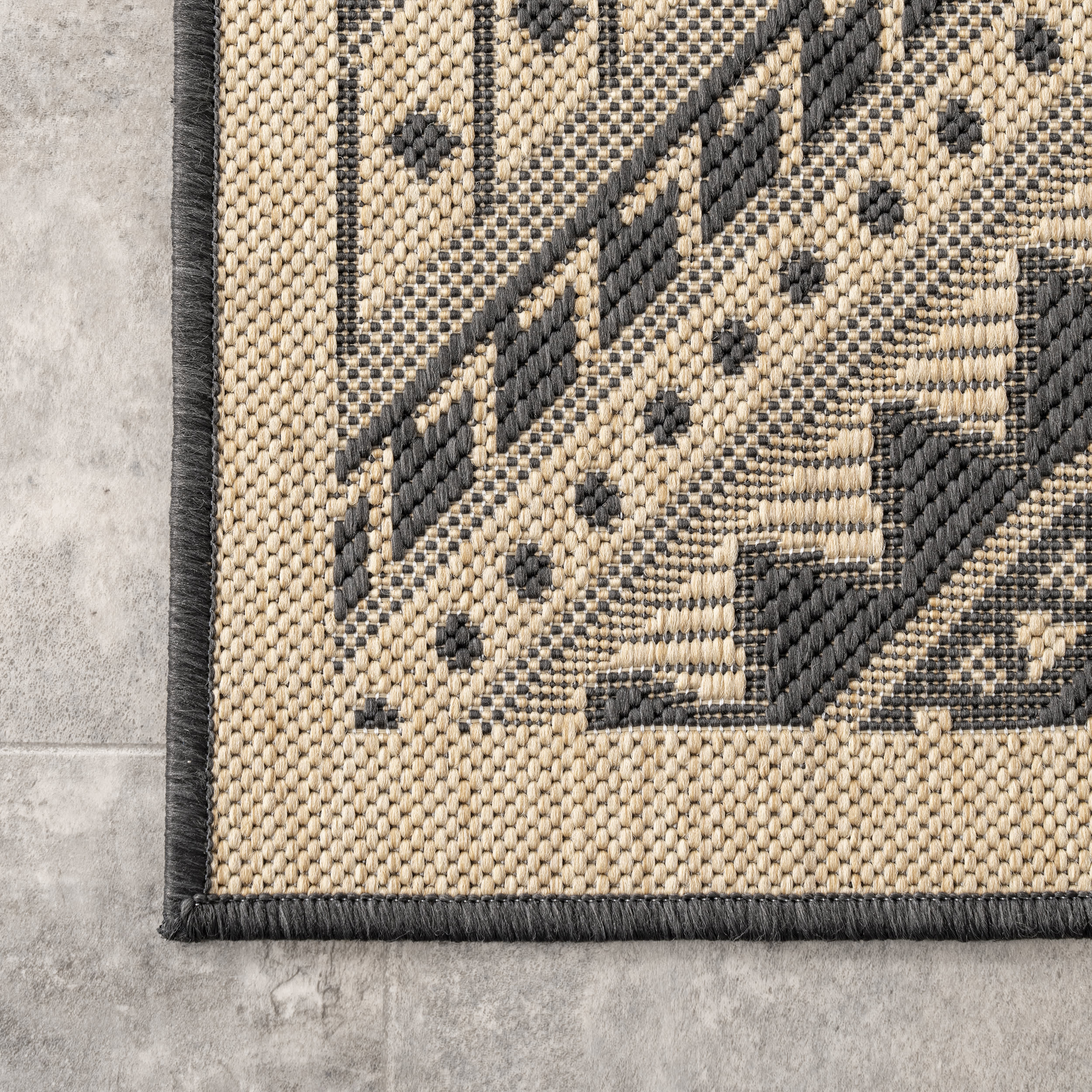 Aztec Prism Indoor/Outdoor Rug - Non-Slip Waterproof Area Carpet for Living Room, Bedroom, Patio - Charcoal Gray Modern Geometric Design - Perfect for Home Decor & High Traffic Areas