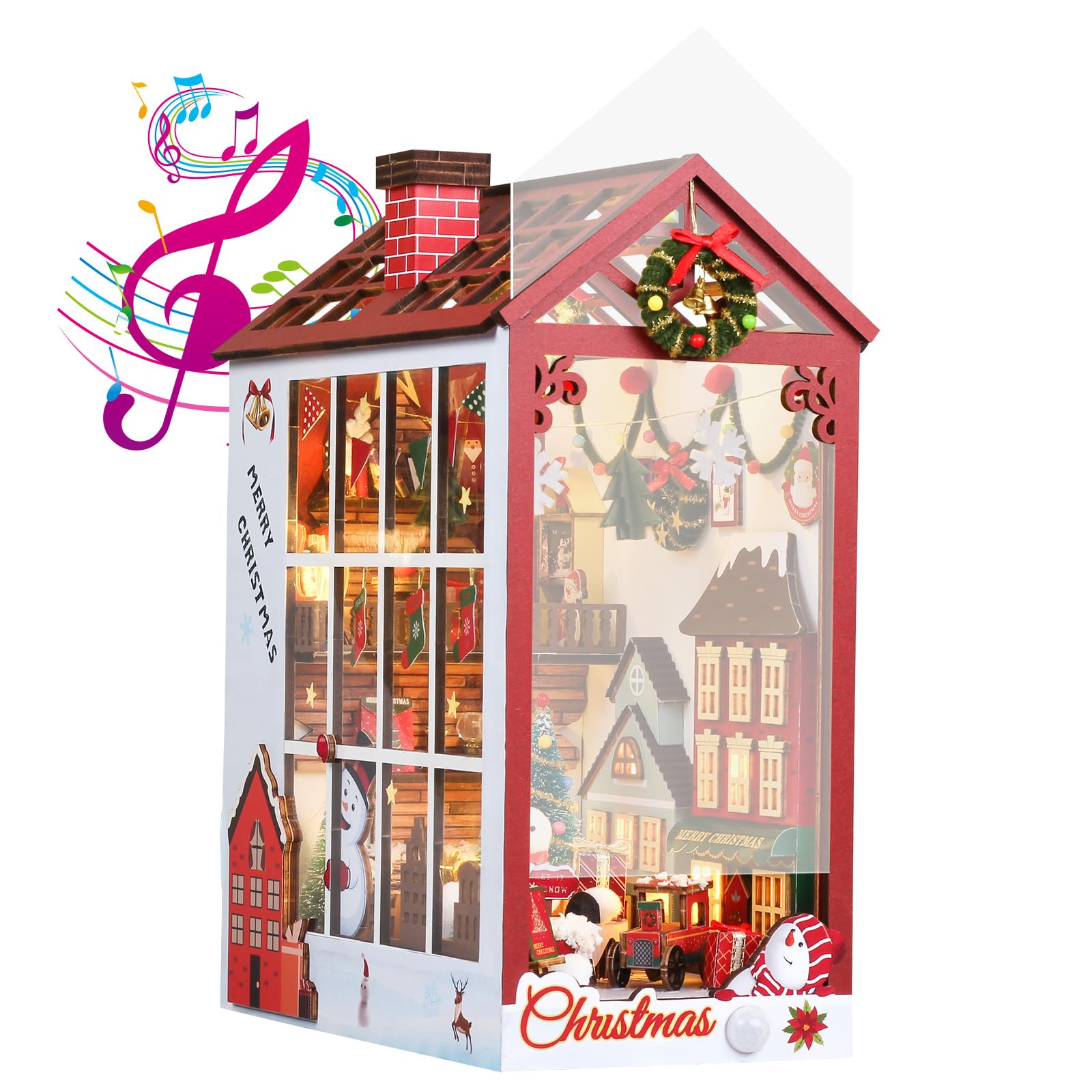 DIY Book Nook Kit - 3D Wooden Puzzle Miniature House Craft for Adults & Teens | Music & Lighting Included | Perfect for Home Decor, Bookshelf Display & Unique Gifts