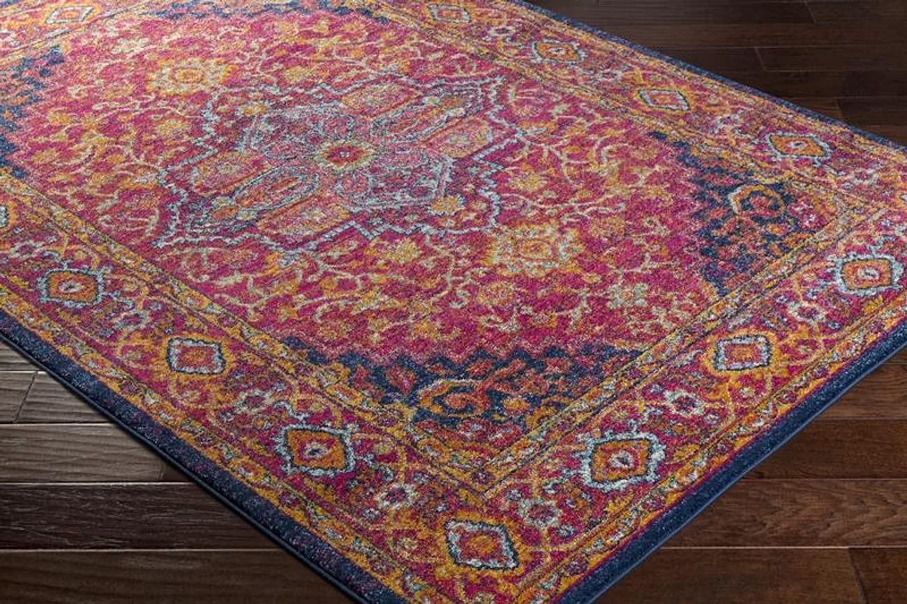 Mark&Day Aquaforte Traditional Garnet Area Rug 2x3 ft - Red White Black Non-Slip Carpet for Living Room, Bedroom, Kitchen - Perfect for Home Decor, Dorm & Office Use