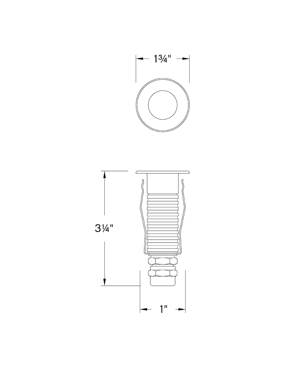 Hinkley Sparta Dot 12V Small Stainless Steel Integrated LED Round Button Light - Clear Optic Glass, Modern Style - Stainless Steel Black Finish - Perfect for Kitchen Cabinet Lighting, Staircase Accent, and Contemporary Home Decor