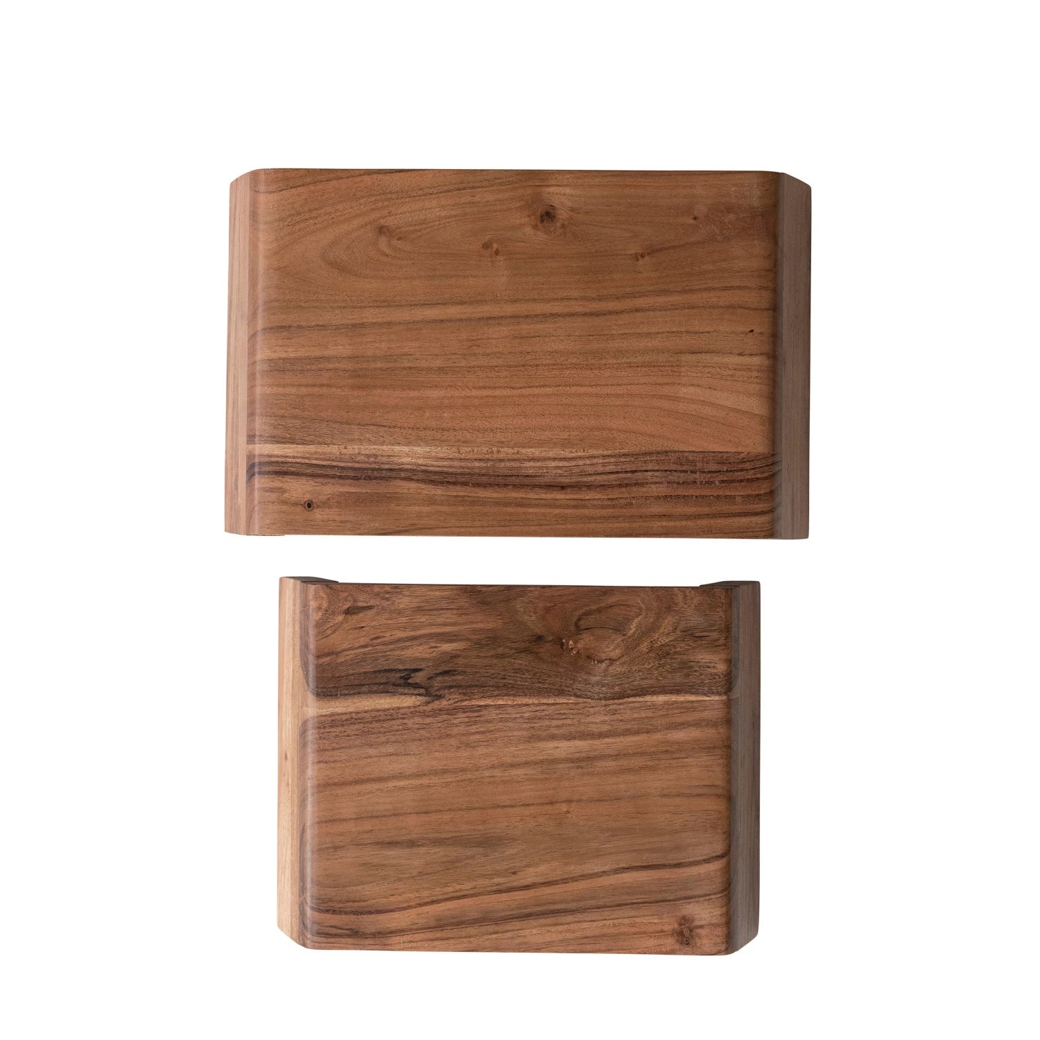 Acacia Wood Nesting Pedestals - Stackable Wooden Display Stands for Home Decor, Kitchen, Bathroom & Office Organization | Rustic Modern Style