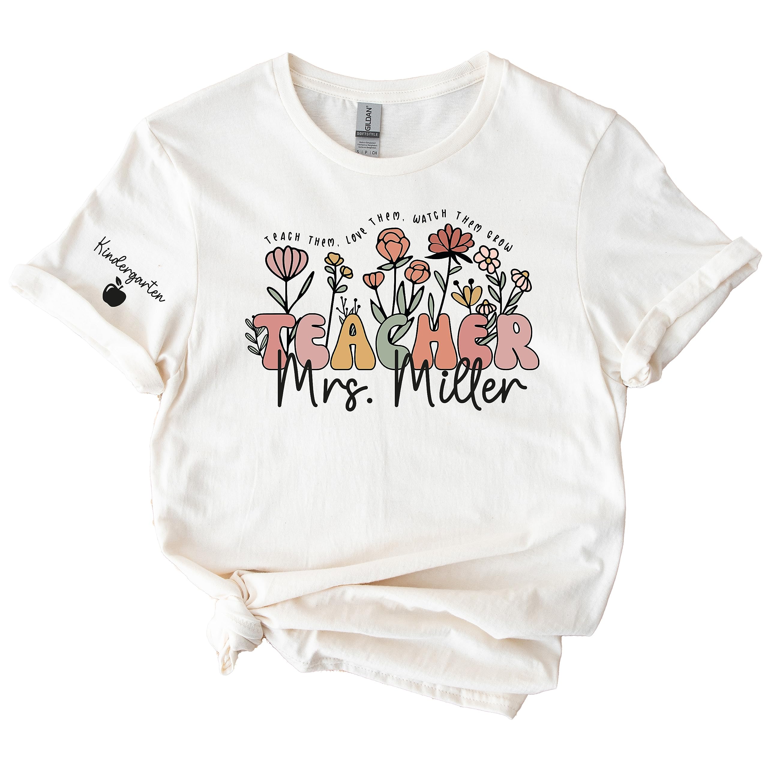 Custom Teacher T-Shirt - Personalized Gift for Back to School & End of Year - 2nd 3rd Grade Kindergarten
