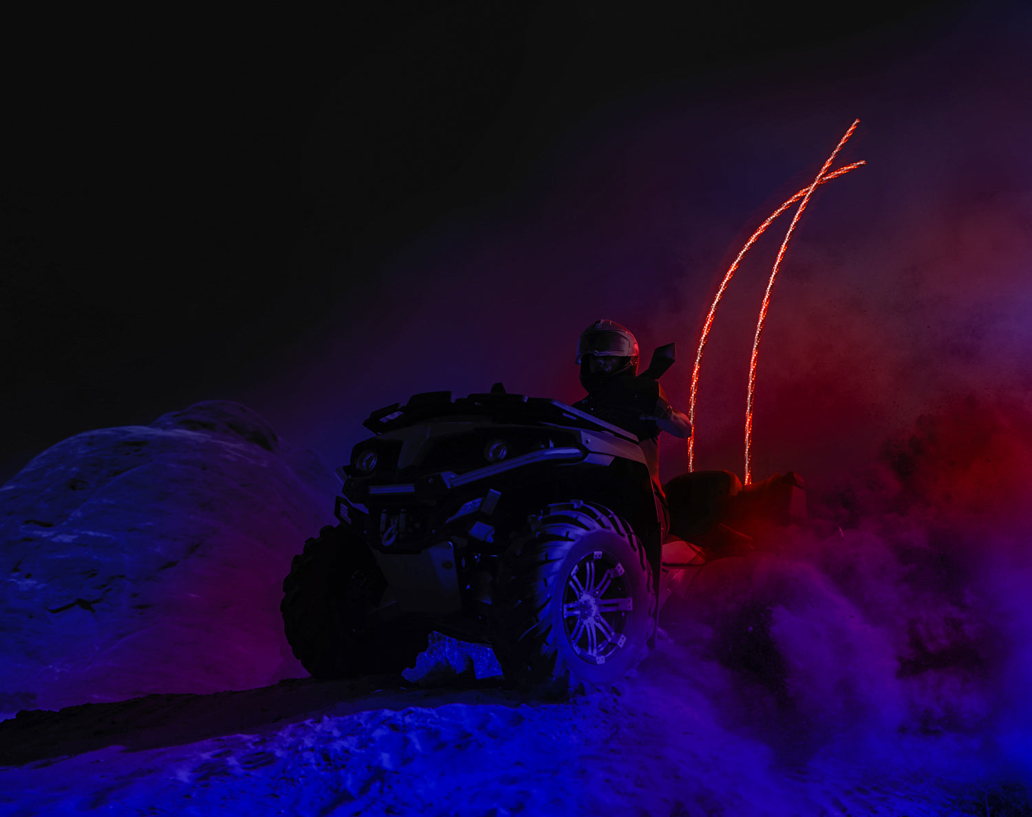 6' RGB LED Whip WP6 - Color Changing Light Bar for Off-Road Vehicles, ATV, UTV & Motorcycles - Perfect for Night Rides, Car Shows & Off-Road Adventures