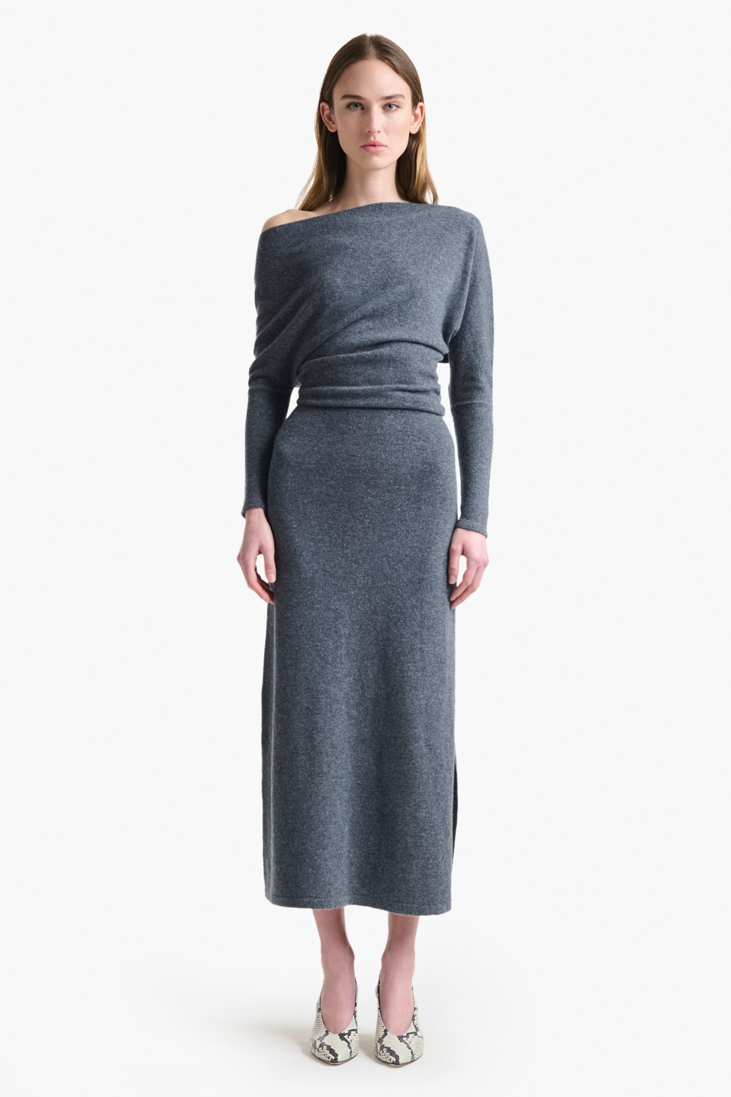 Kasos Dress Jet Melange - Stylish Women's Knit Dress for Casual Wear, Office & Date Night | Comfortable Stretch Fabric & Trendy Design