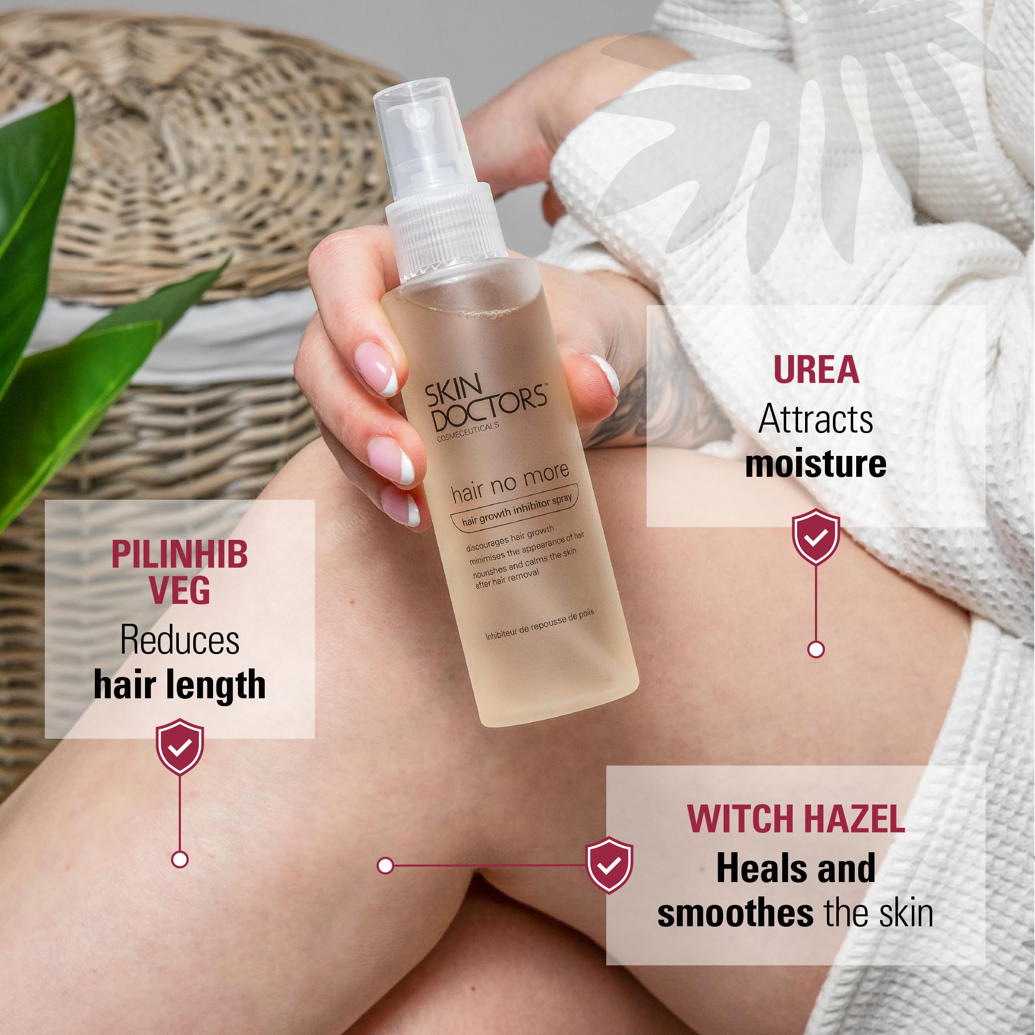 Hair No More Hair Growth Inhibitor Spray - 120ml | Reduces Unwanted Hair Growth | Ideal for Legs, Arms, Bikini Line & Underarms