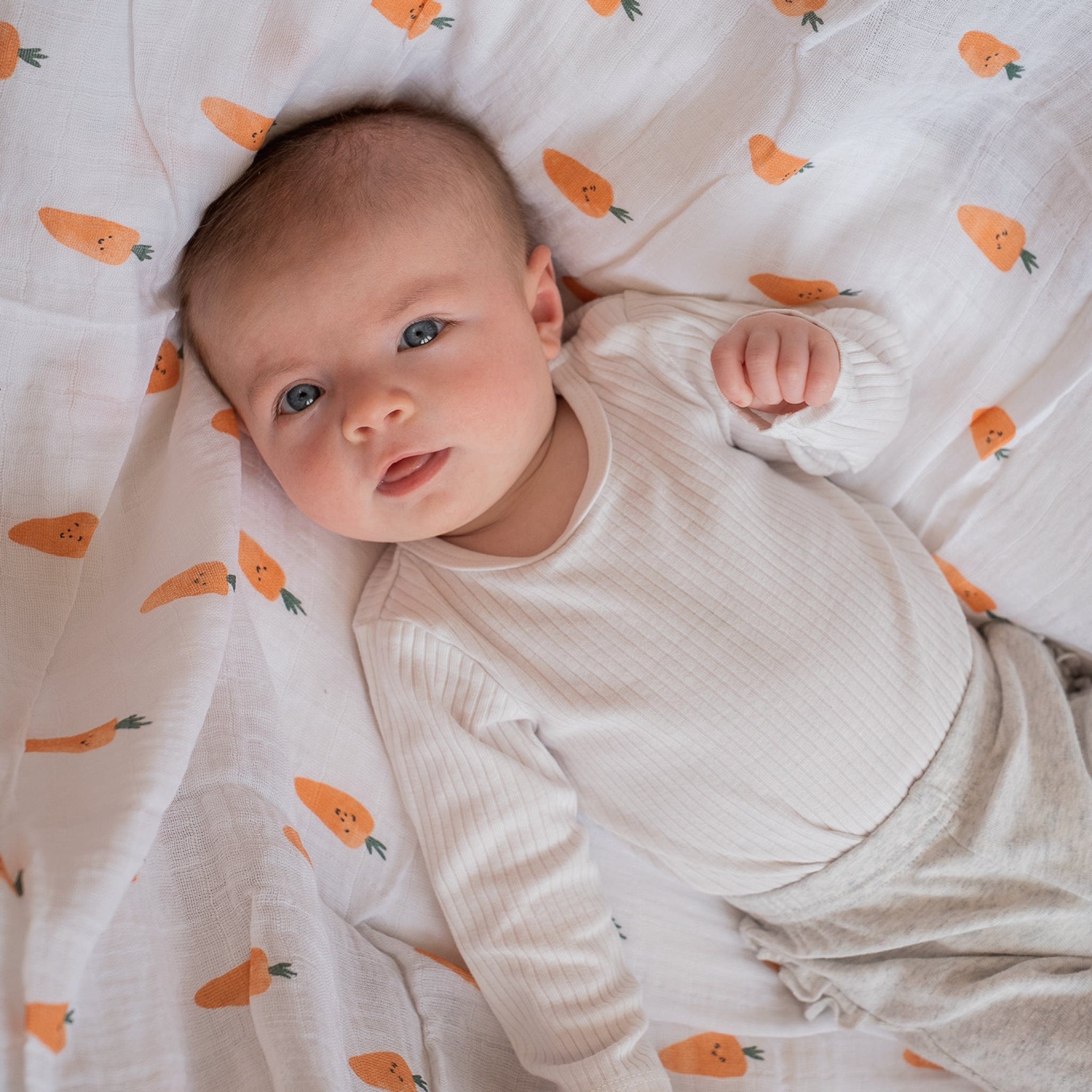 Organic Cotton Muslin Swaddle Blanket - Soft Baby Swaddling Wrap for Newborns | Breathable & Lightweight | Perfect for Nursery, Napping & Photography Sessions
