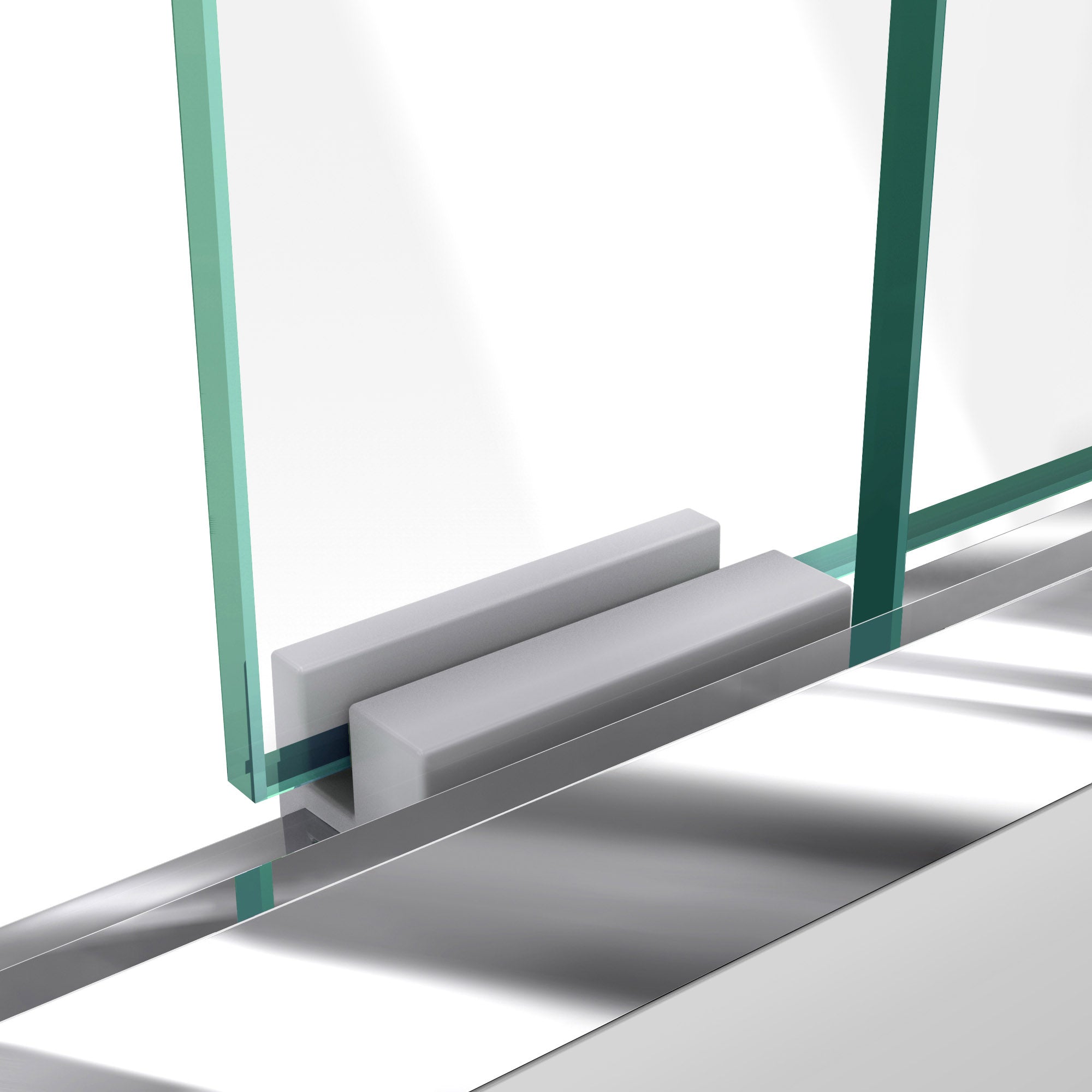 DreamLine Duet 30x60x74.75 Inch Semi-Frameless Bypass Sliding Shower Door with SlimLine Base Kit - Perfect for Modern Bathroom Renovations & Space-Saving Designs
