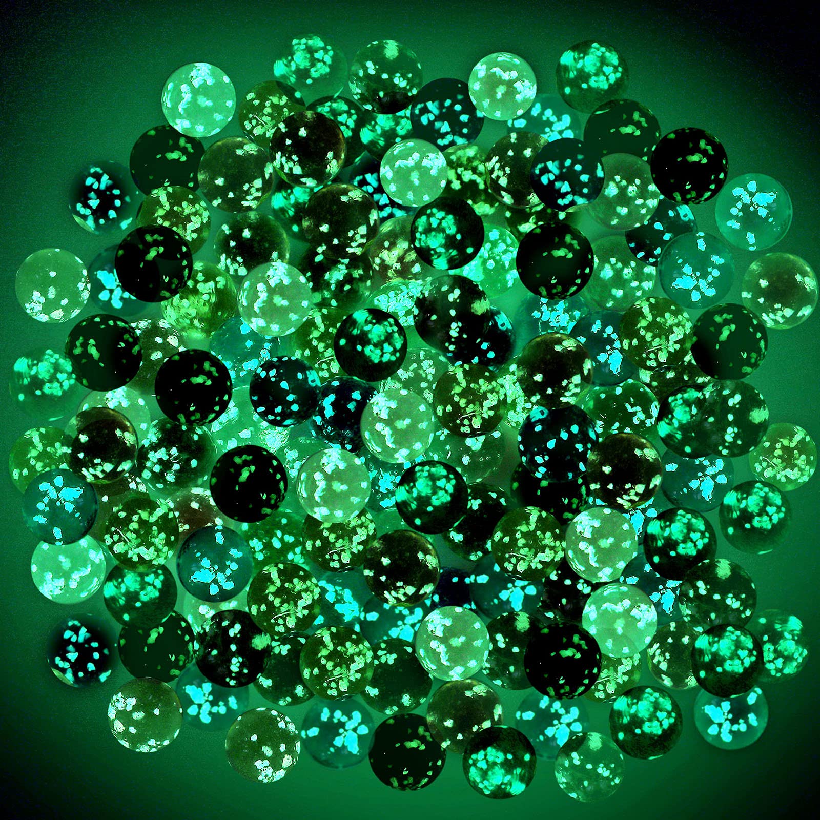100-Piece Glow in The Dark Glass Marbles - Multi-Color Luminous Marbles for Kids Games, DIY Crafts, Home Decor & Night Light | Perfect for Marble Runs, Sensory Play & Party Favors