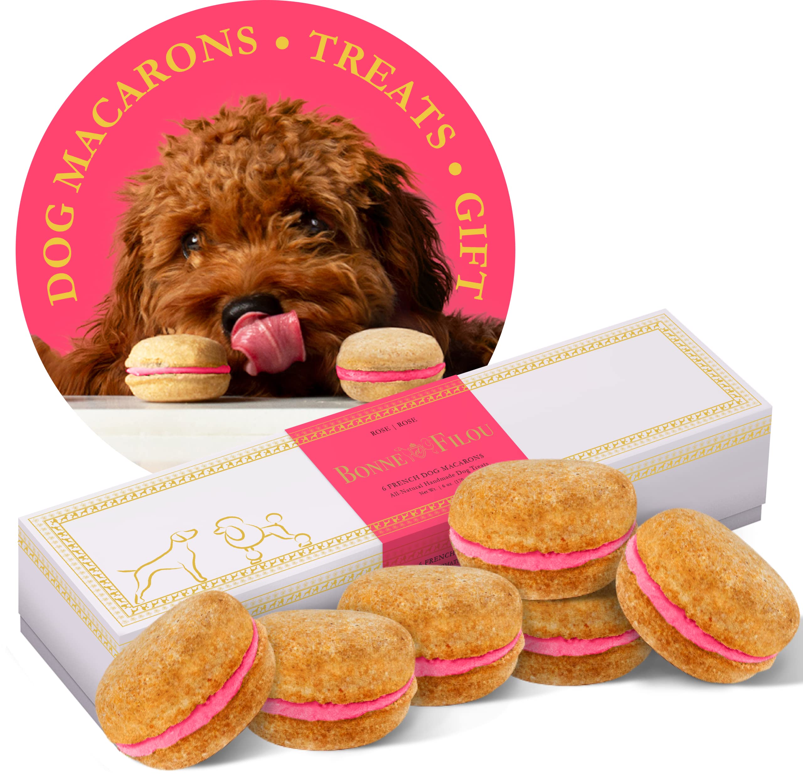 Premium All-Natural Dog Macarons - Healthy & Delicious Gourmet Treats for Dogs | Handmade Luxury Dog Birthday Gifts | Perfect for Special Occasions, Training Rewards & Pampering Your Pet