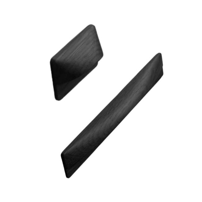 Black Wooden Cup Taurus Lacquered Drawer Pulls - Vintage Style Cabinet Handles for Kitchen, Bathroom & Furniture (Set of 10) - Perfect for Home Renovation & DIY Projects