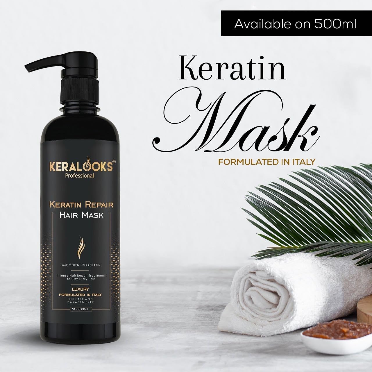 Keralooks Professional Smoothing Plus Keratin Luxury Shampoo 500ml - Sulfate Free Hair Repair Treatment with Keratin Protein & Argan Oil for Dry, Frizzy, Chemically Treated Hair | Deep Conditioning for Salon-Quality Results at Home