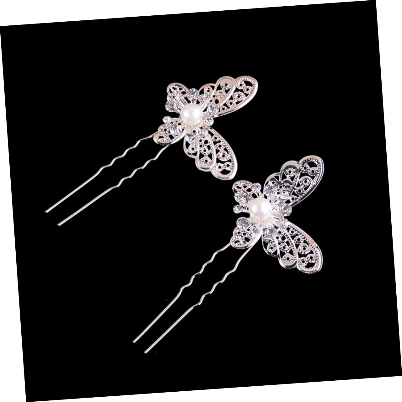 OSALADI 12pcs Rhinestone Pearl Hair Pins - Bridal Hair Accessories Set with Butterfly Design for Wedding, Prom & Special Occasions | Decorative Hair Clips for White Dresses & Updos