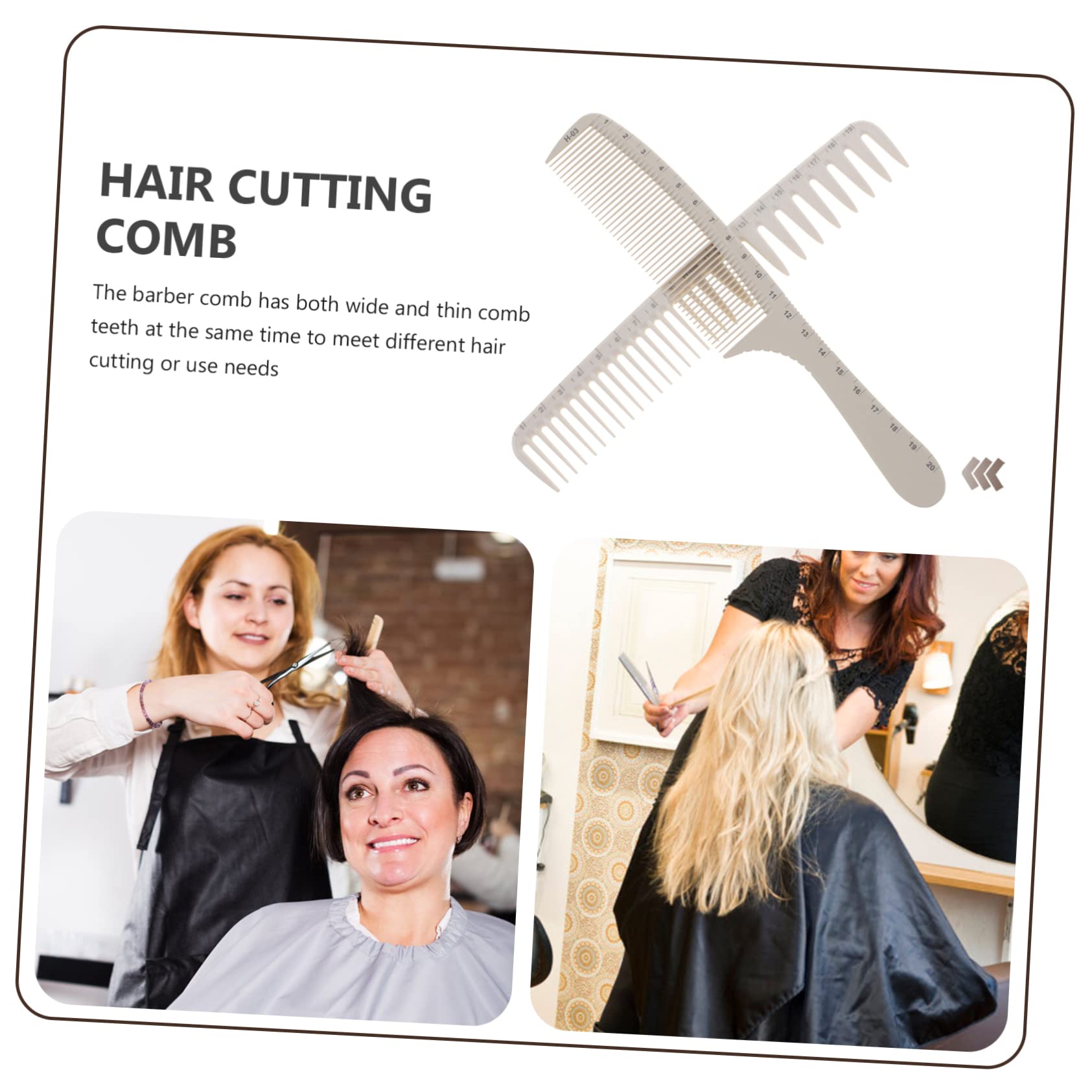 Minkissy Professional Hair Cutting Comb - Precision Ruler Comb with Wide & Thin Teeth for Styling, Braiding, Barber & Salon Use - Perfect for Hairdressers, Stylists & Home Haircuts