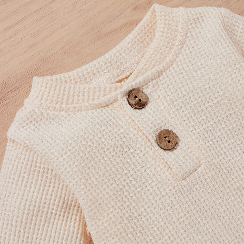 Thorn Tree Newborn Baby Clothes Set - Soft Cotton Knitted Romper & Long Pants 2-Piece Outfit for Boys & Girls | Perfect for Fall Season & Photoshoots