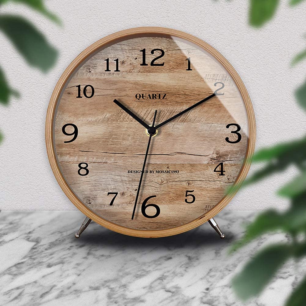 Vintage Metal Wall Clock - Silent Non-Ticking Retro Desk Clock with Large Numerals, HD Glass & Battery Operation - Perfect for Living Room, Bedroom, Office & Home Decor