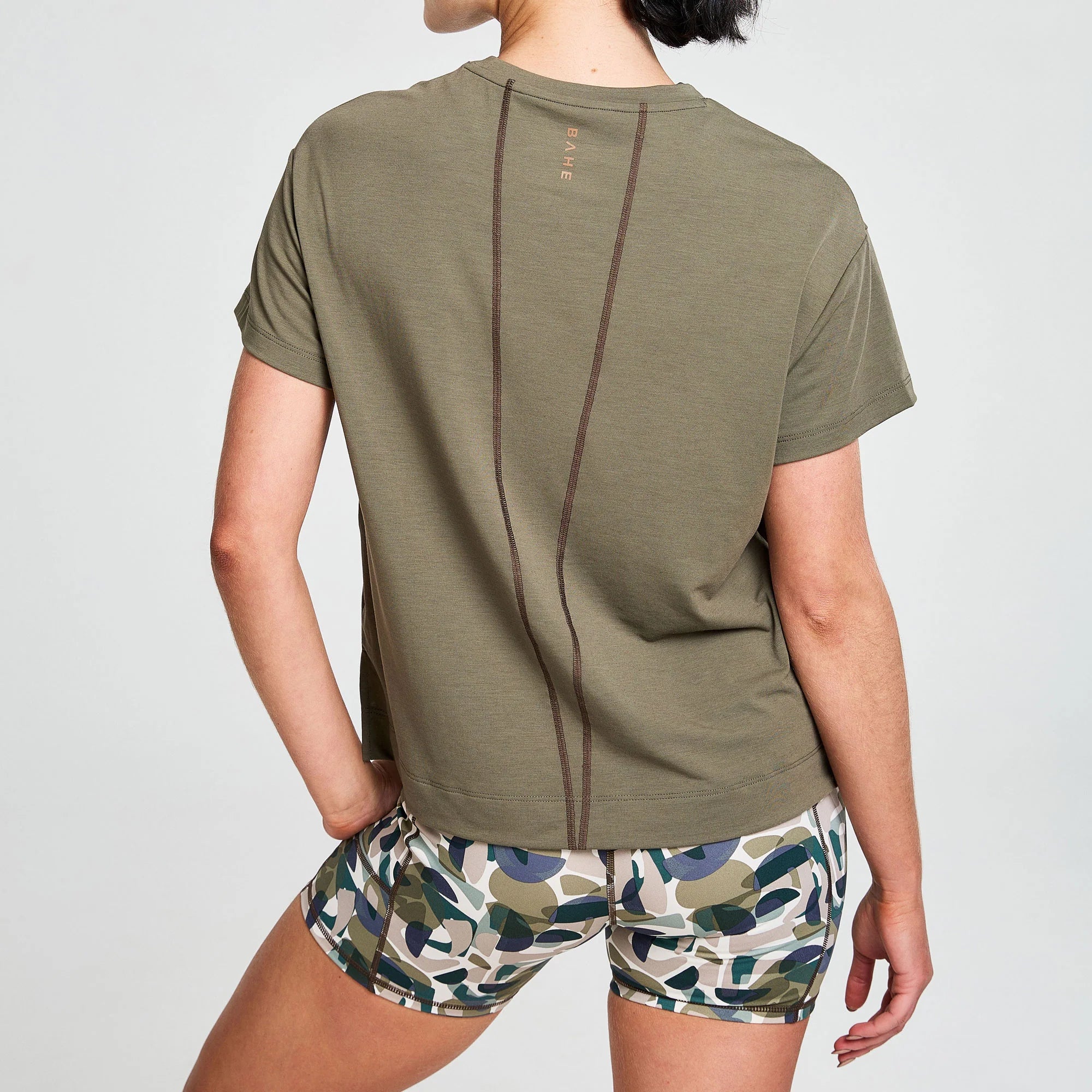 BAHE Zephyr Everyday Crew Neck T-Shirt for Men & Women | Soft Cotton Casual Tee | Comfortable Basic Shirt for Daily Wear | Perfect for Work, Weekend & Travel (Khaki)