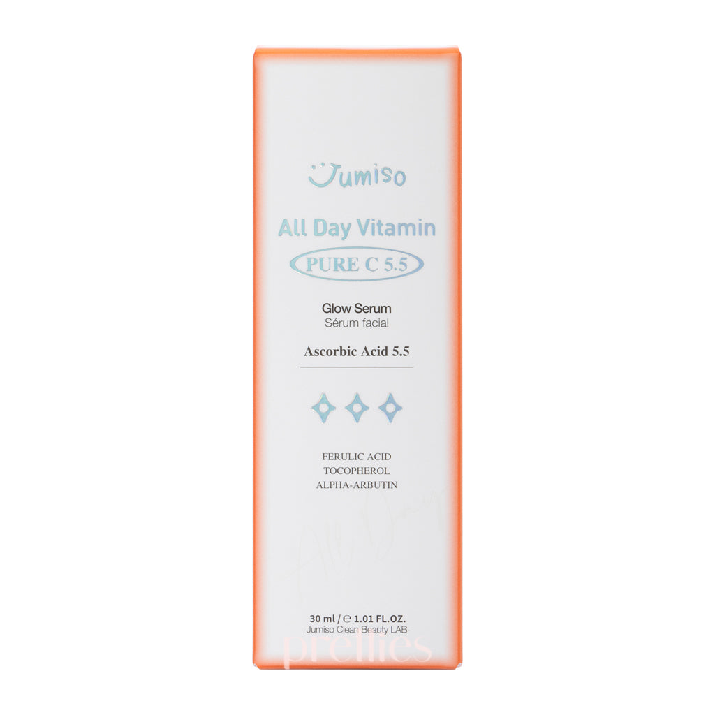 Jumiso All Day Vitamin Pure C 5.5 Glow Serum 30ml - Brightening Facial Serum with Vitamin C for Dark Spots & Dull Skin - Perfect for Morning & Night Skincare Routine