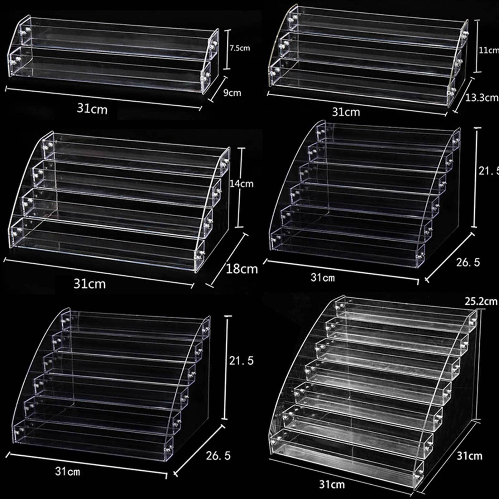Leryveo Acrylic Lipstick & Nail Polish Organizer - Transparent Display Stand for Makeup, Jewelry, Sunglasses & Eyeshadow - Perfect for Salon, Vanity & Retail Store Organization
