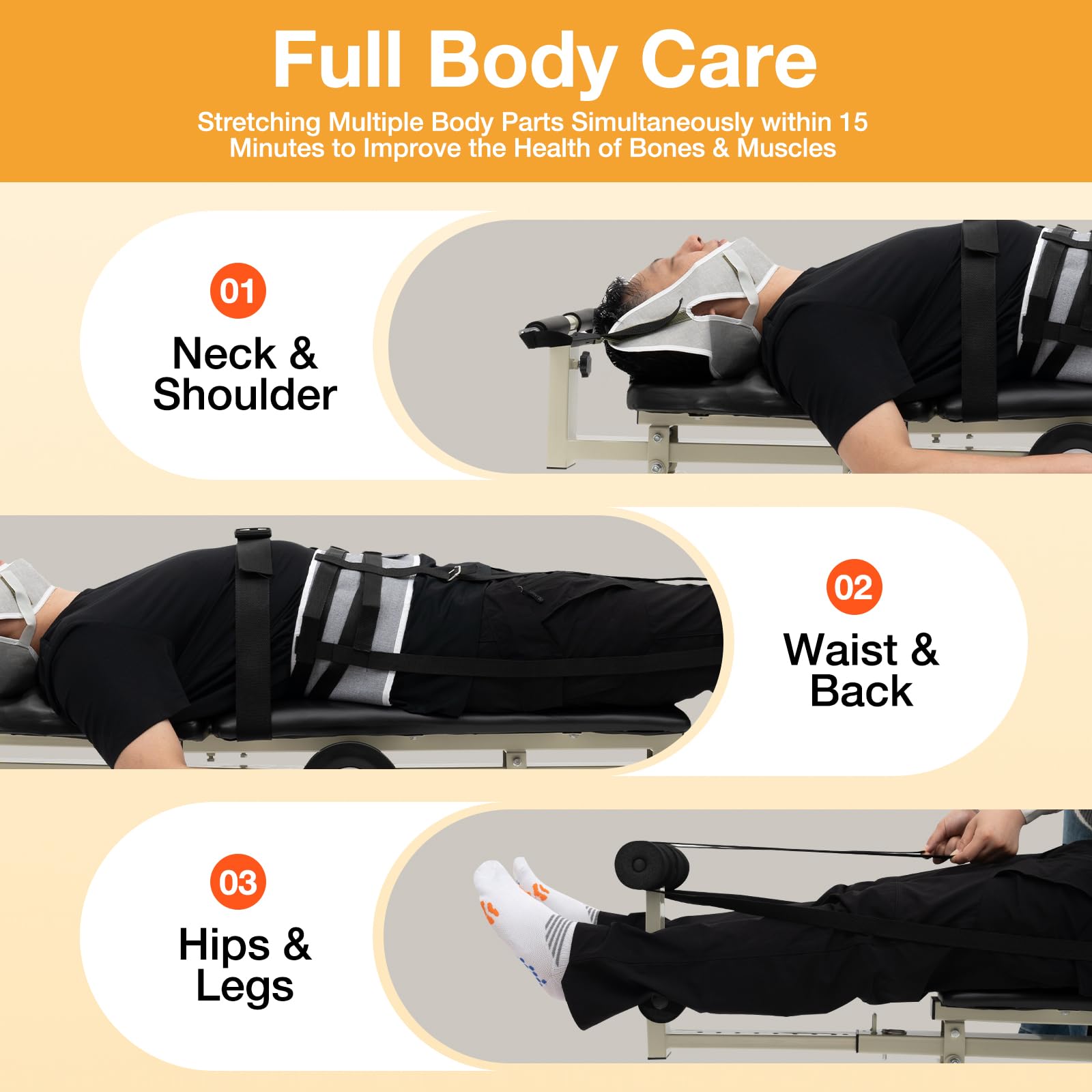 Best Inversion Table for Back Pain Relief - Heavy Duty Spinal Decompression Device with 264.5lbs Weight Capacity - Home Use Back Stretcher Machine for Herniated Disc & Sciatica (Perfect for Home Gym, Physical Therapy & Chronic Pain Management)